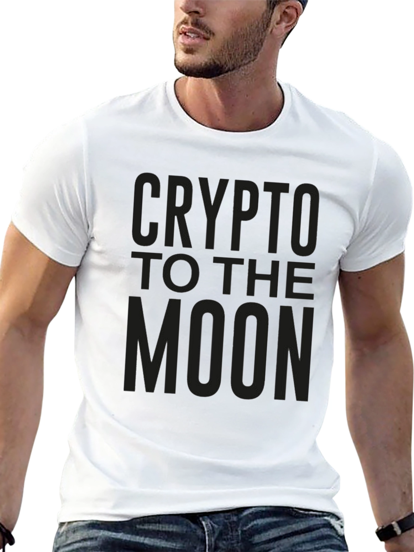 Crypto to the Moon Black Graphic Tee