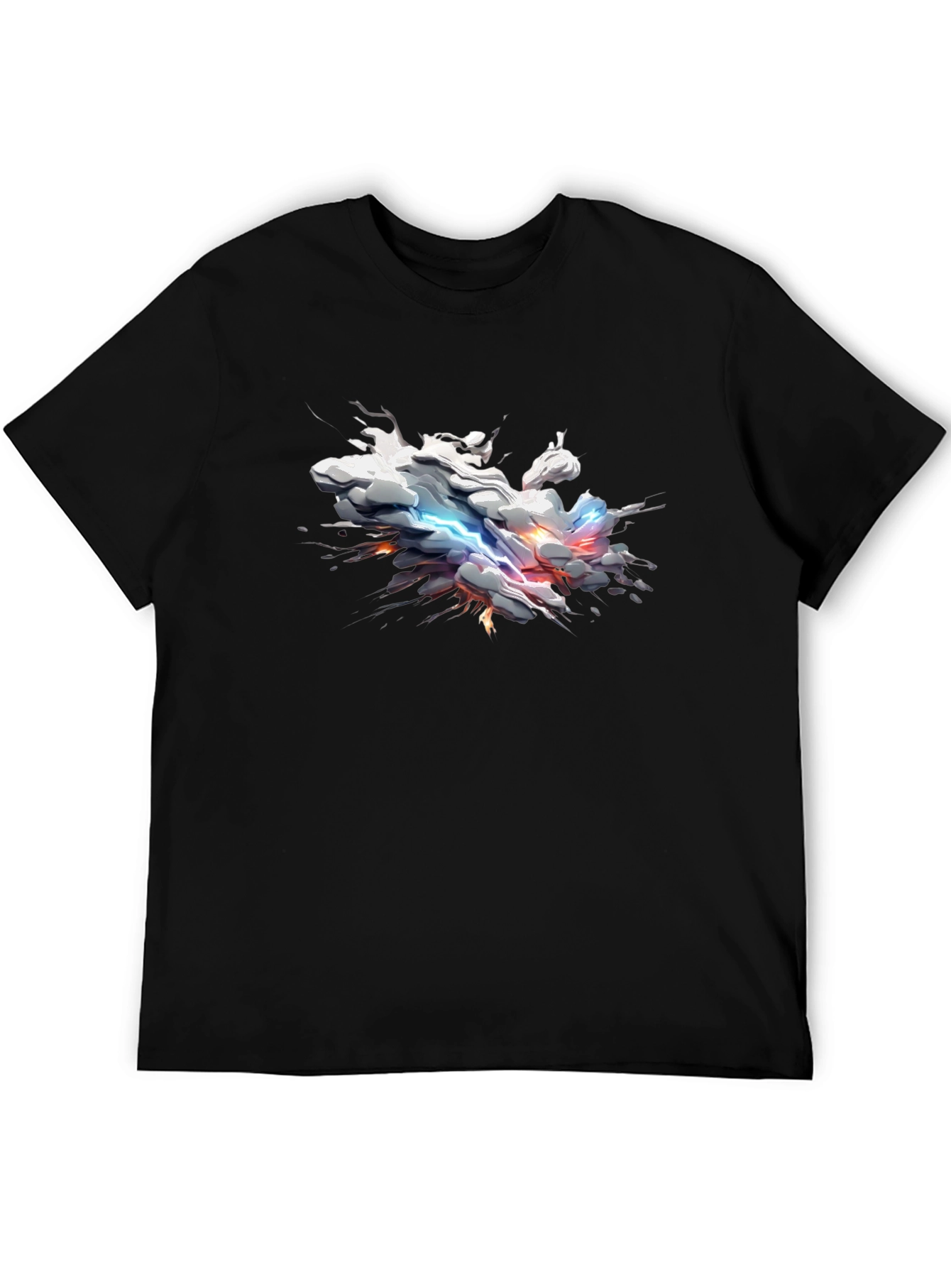 Abstract Lightning Cloud Graphic T-Shirt