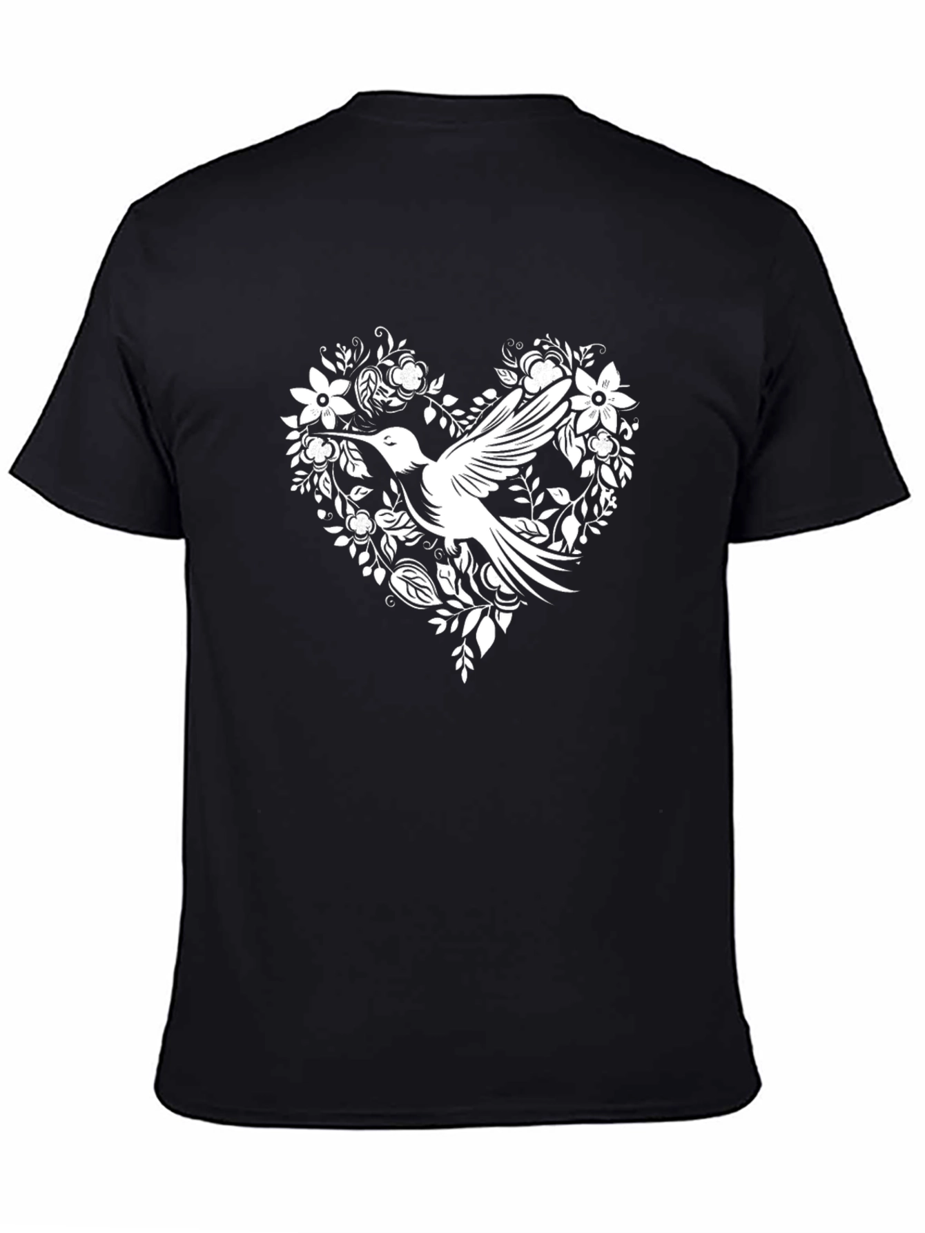 Hummingbird Floral Heart Graphic Tee