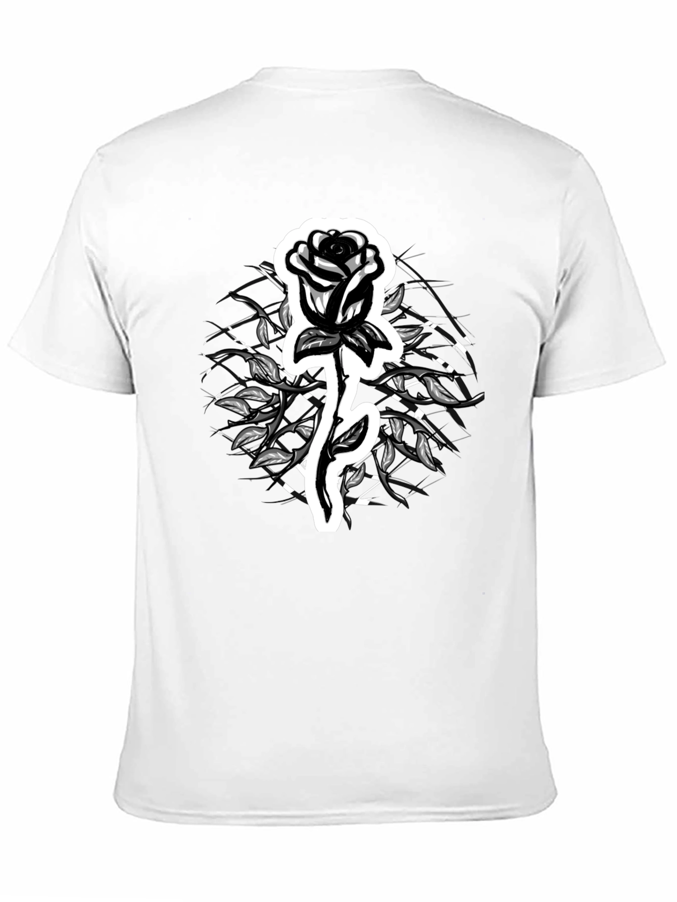 Rose Graphic Tee - Stylish Black T-Shirt