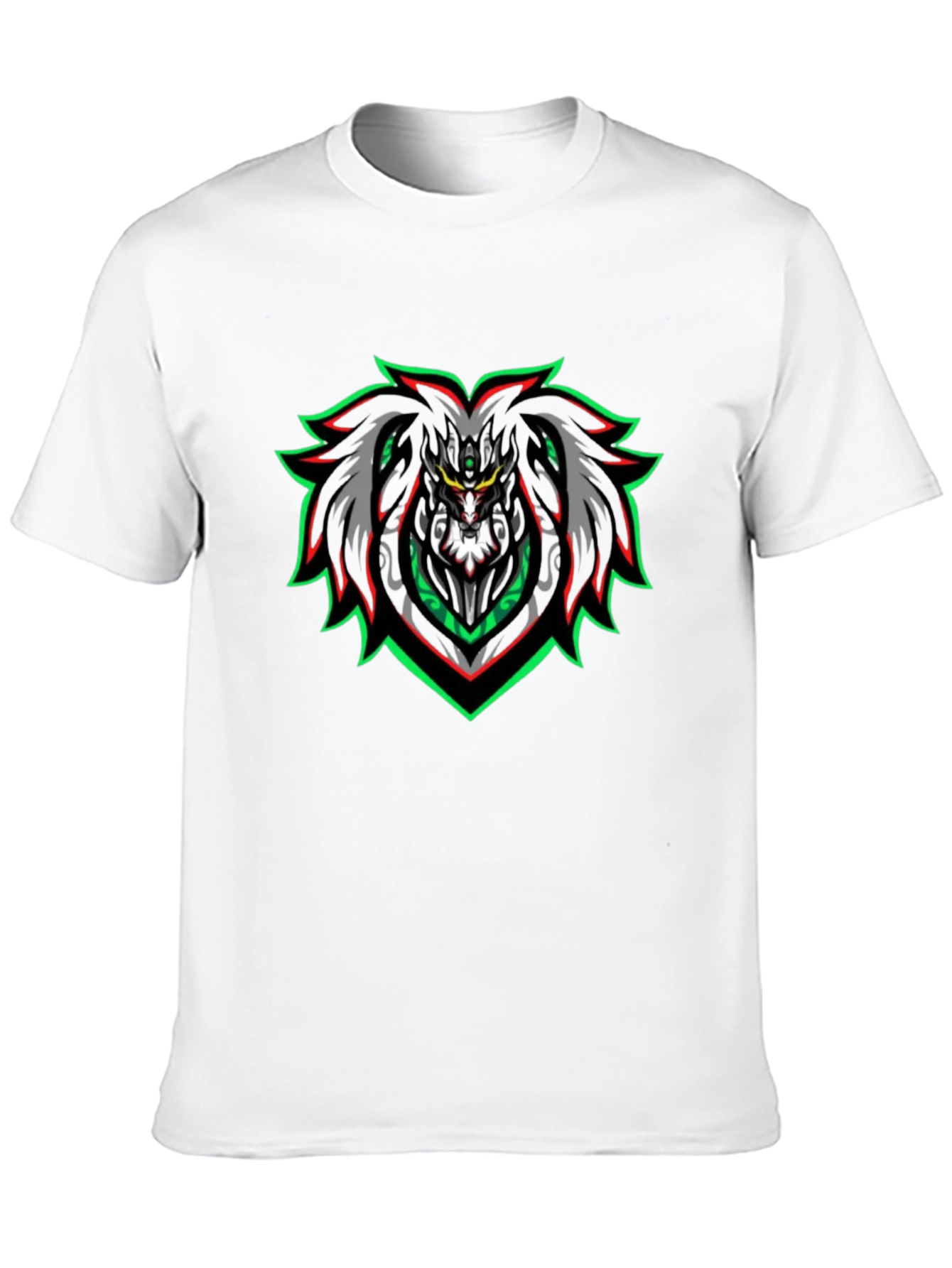 Edgy Black Graphic Tee - Cyberpunk Lion Design