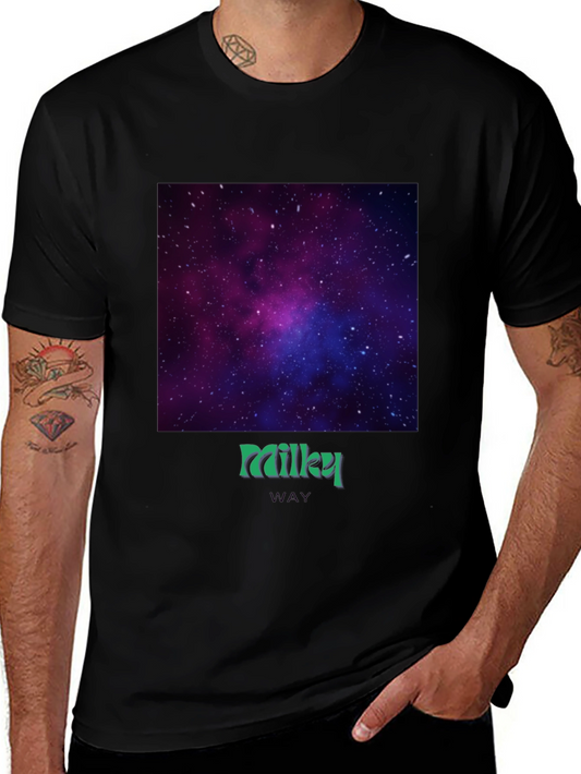 Milky Way Galaxy Graphic Tee - Black