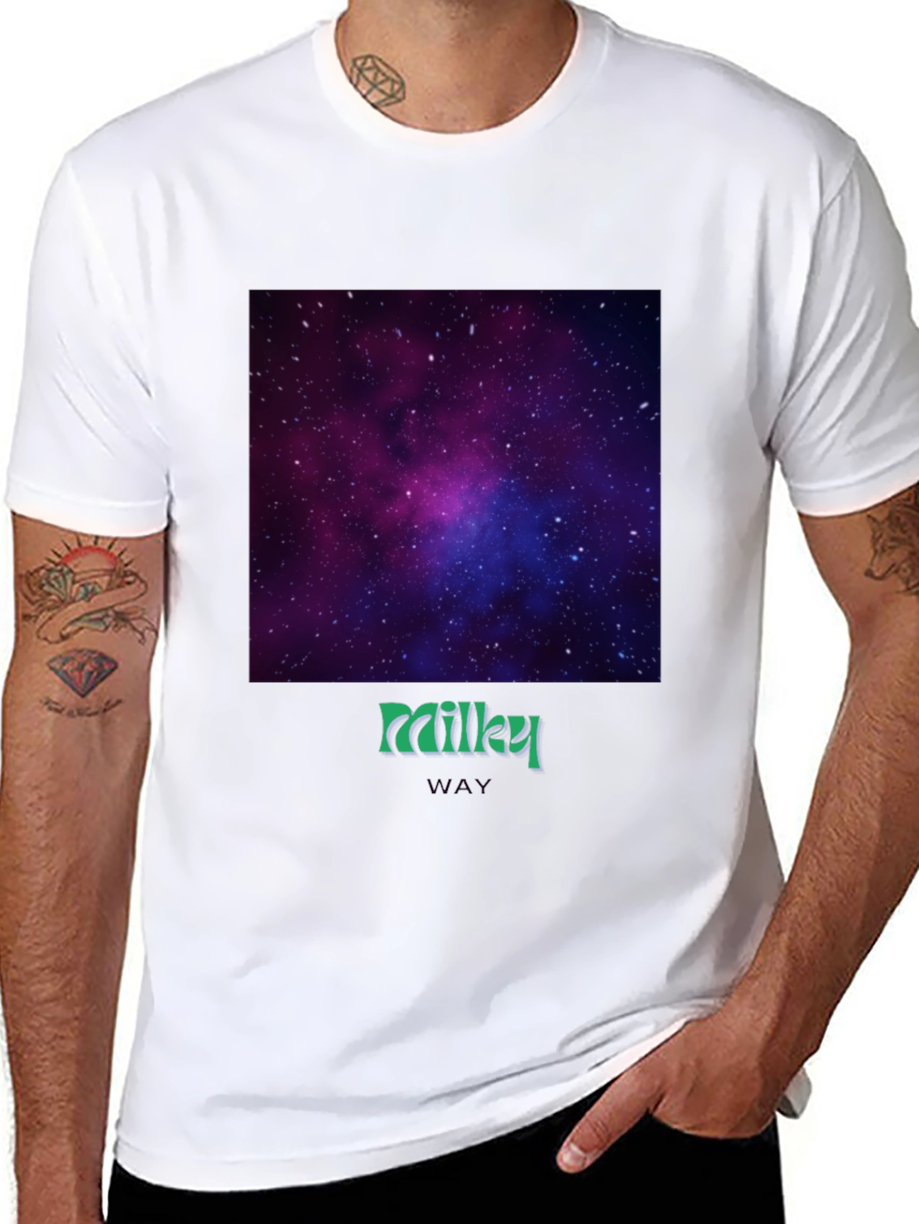 Milky Way Galaxy Graphic Tee - Black