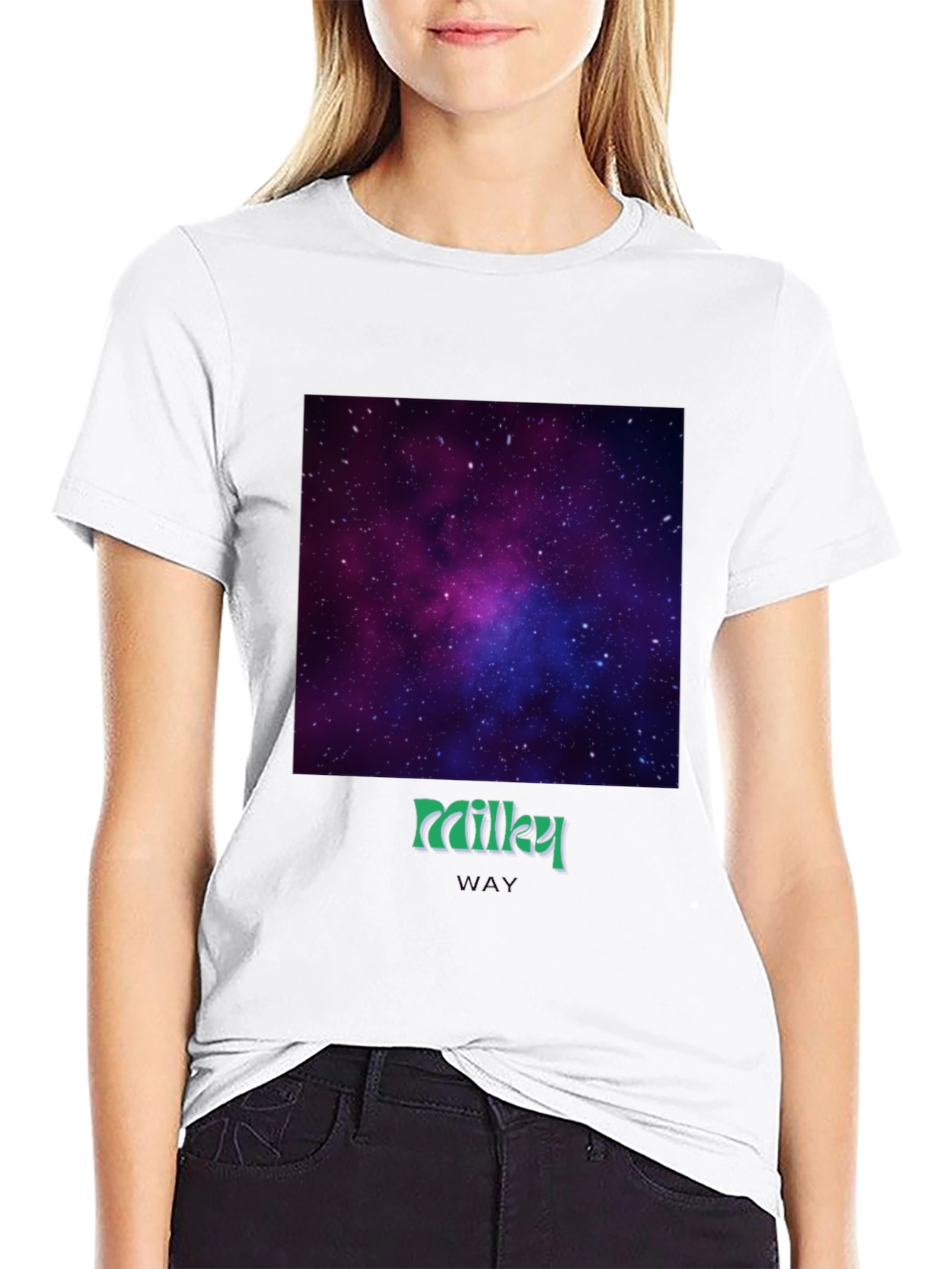 Milky Way Galaxy Graphic Tee - Black