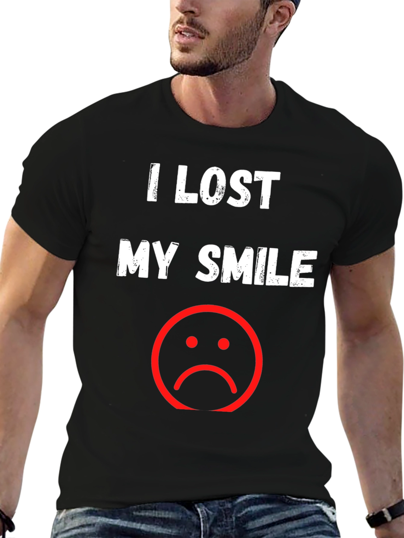 I Lost My Smile T-Shirt - Black Graphic Tee