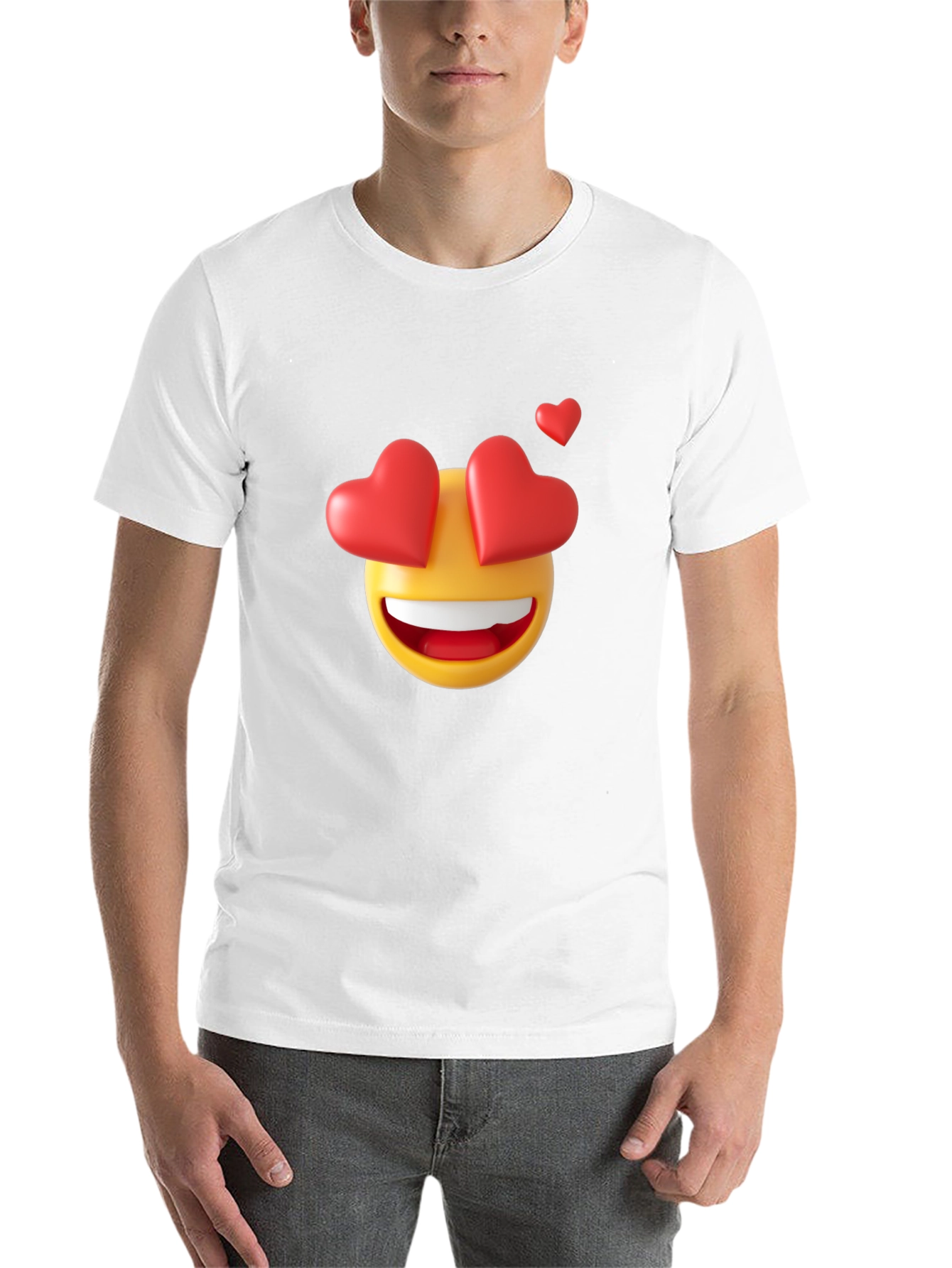 Emoji Heart Eyes Black T-Shirt