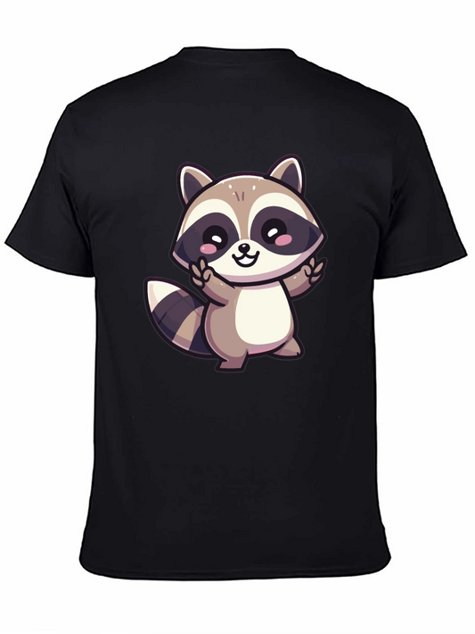 Cute Cartoon Raccoon Graphic T-Shirt