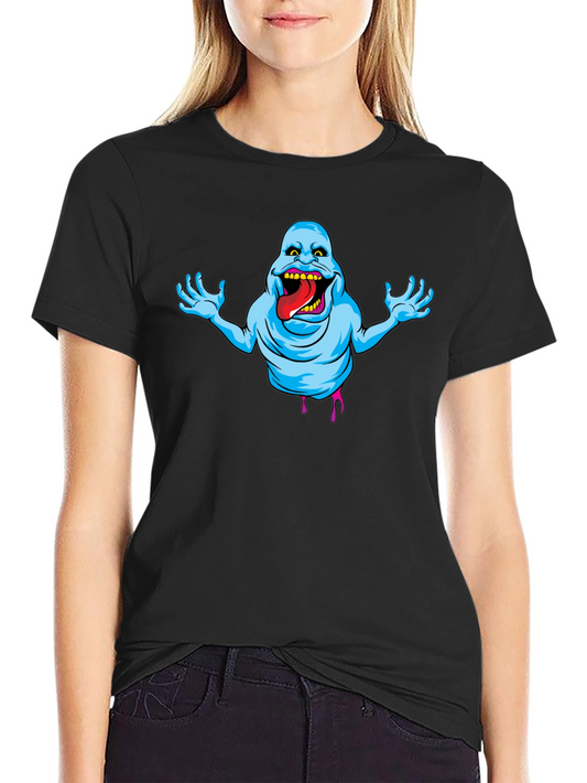 Ghostly Graphic Tee - Slimer Cartoon T-Shirt
