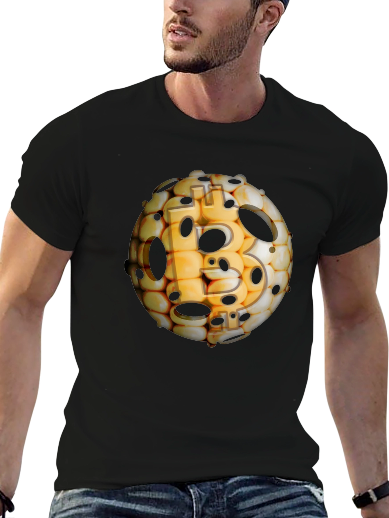 Bitcoin Sphere Black T-Shirt - Crypto Design