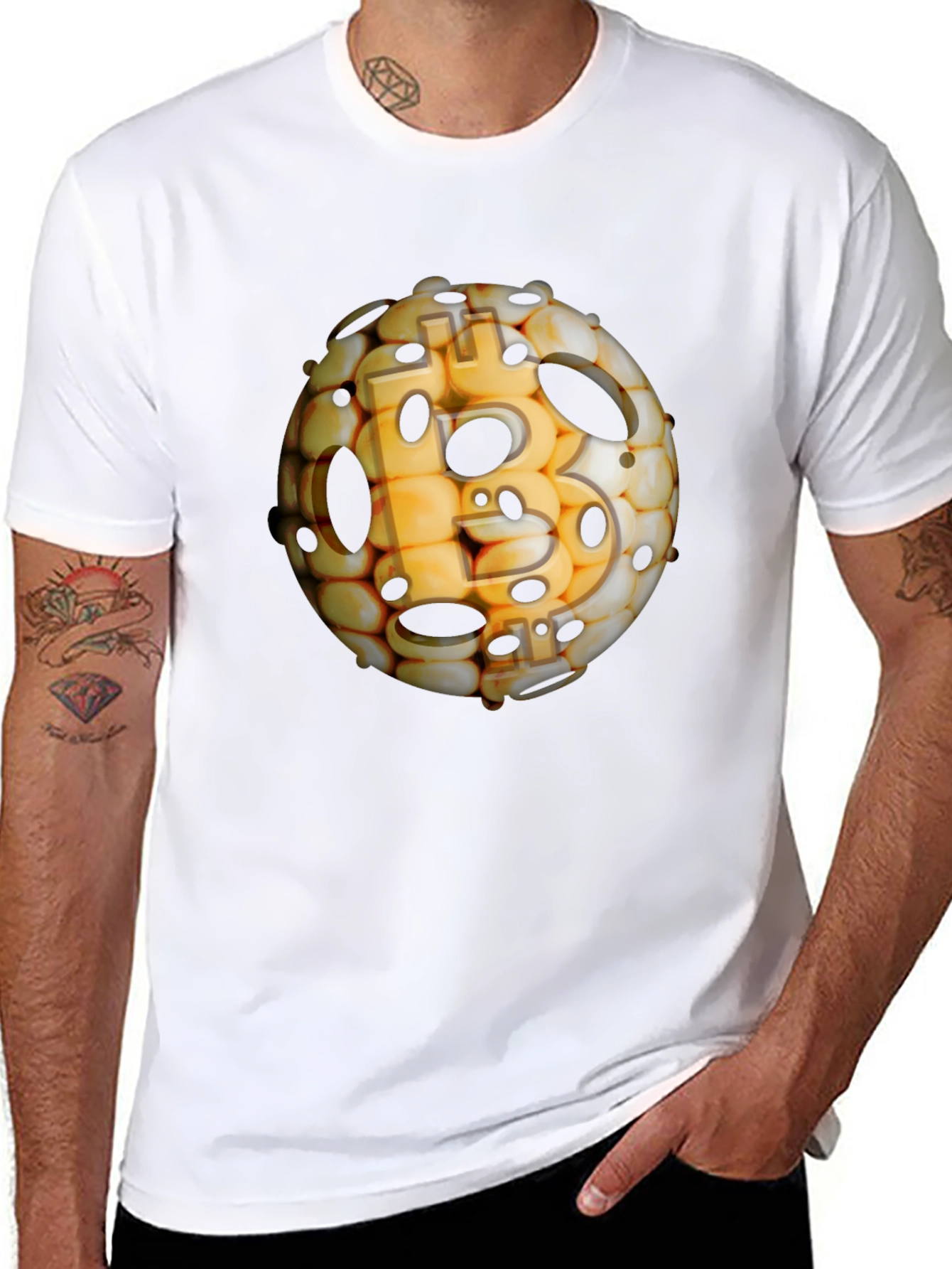 Bitcoin Sphere Black T-Shirt - Crypto Design