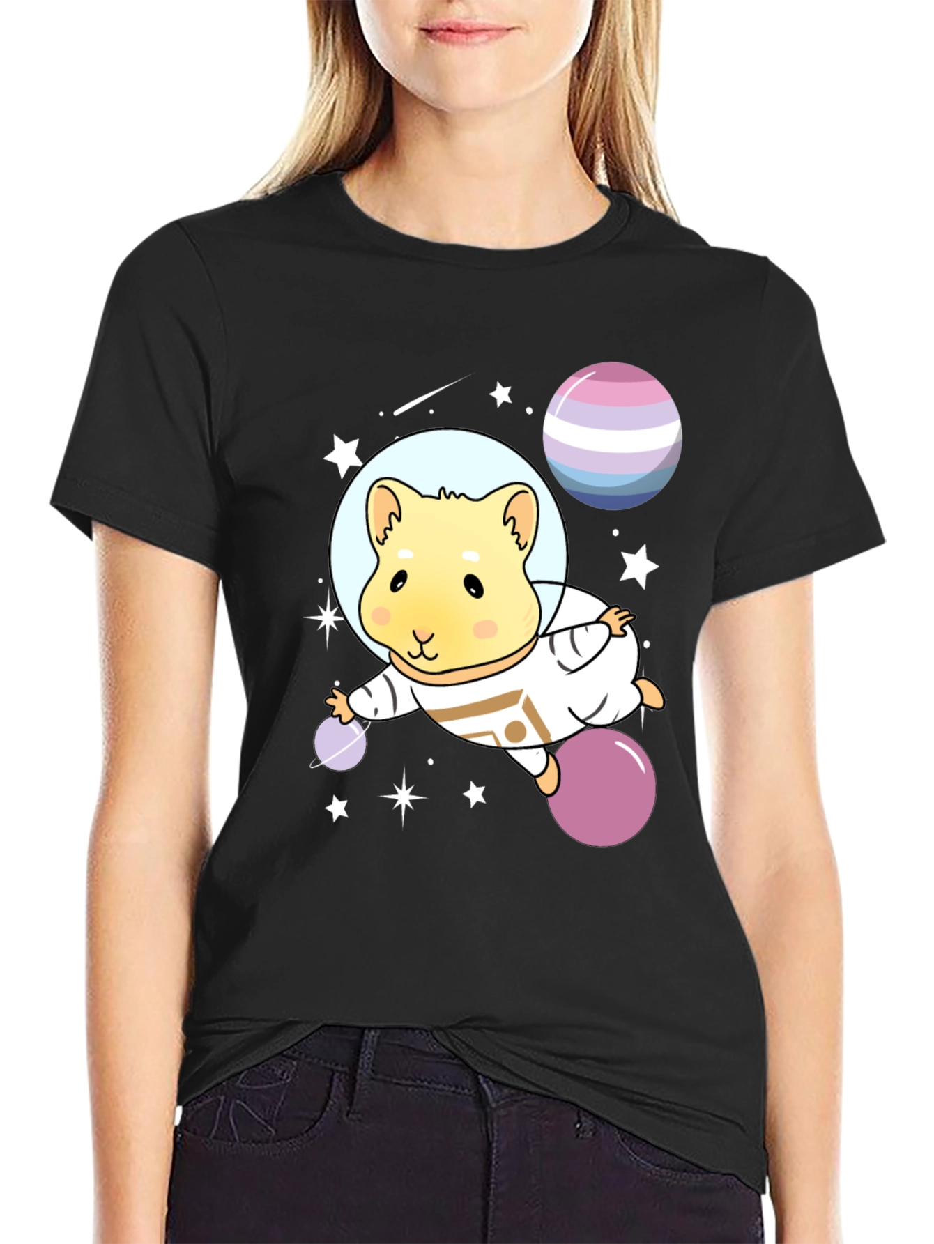 Astronaut Hamster Graphic Tee