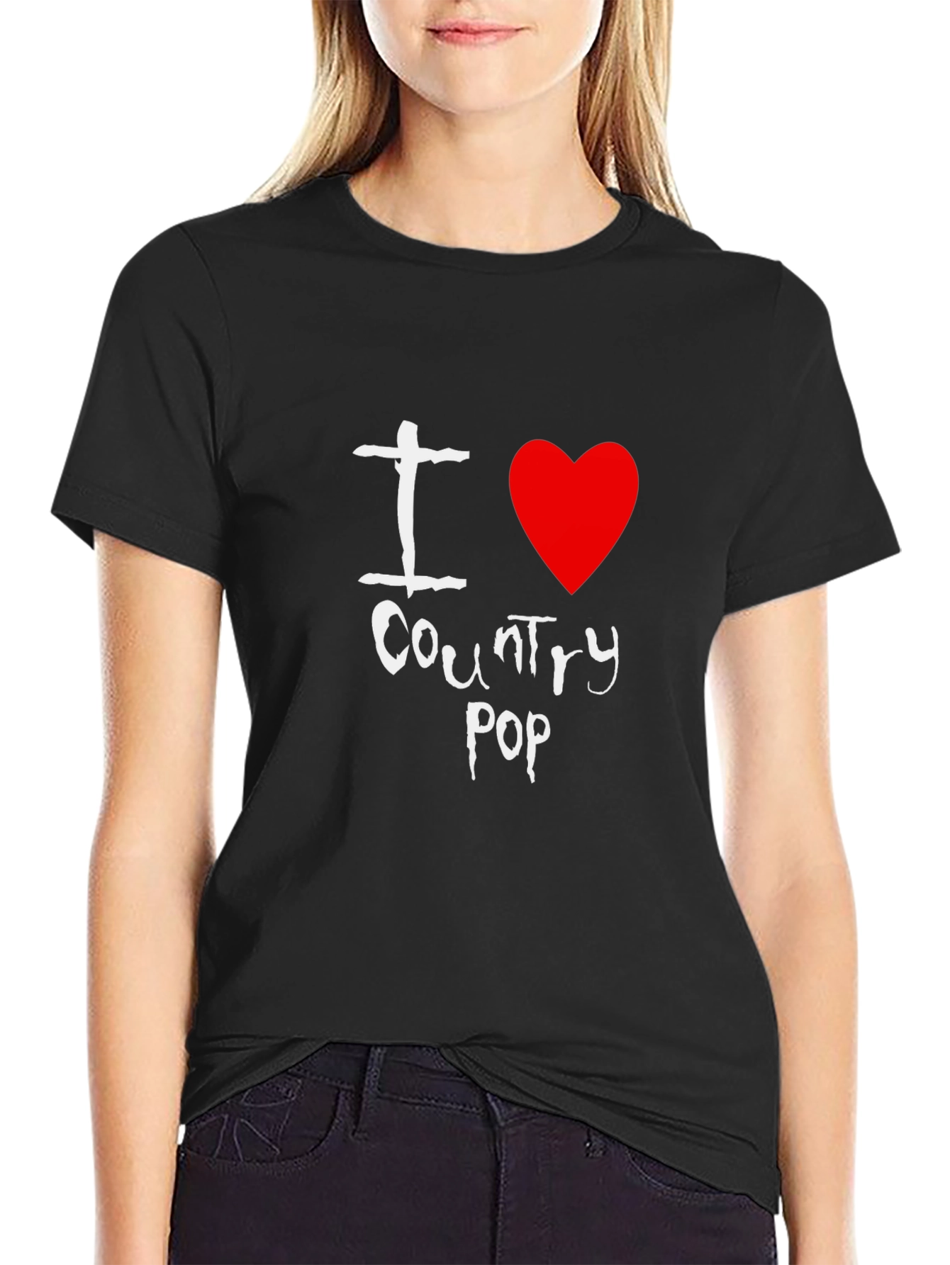 I Heart Country Pop Black T-Shirt