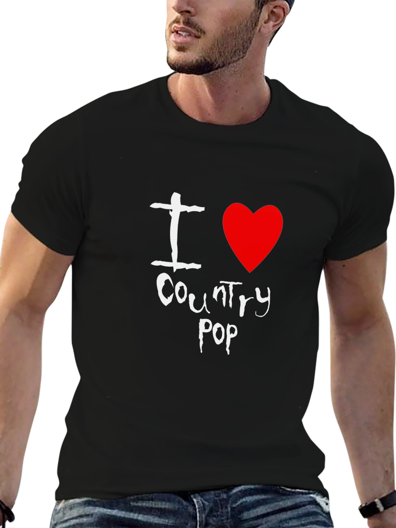 I Heart Country Pop Black T-Shirt