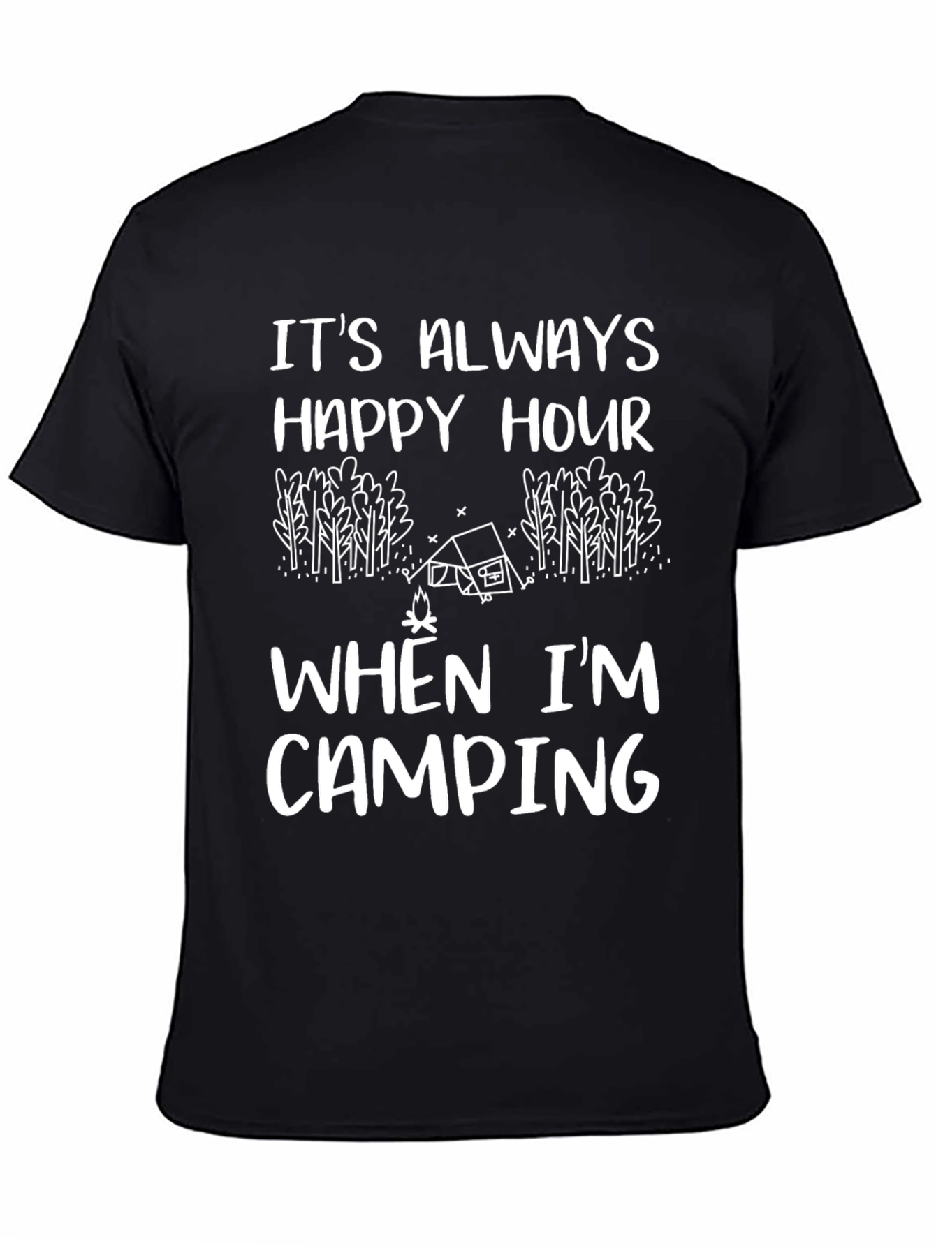 Happy Hour Camping Black T-Shirt