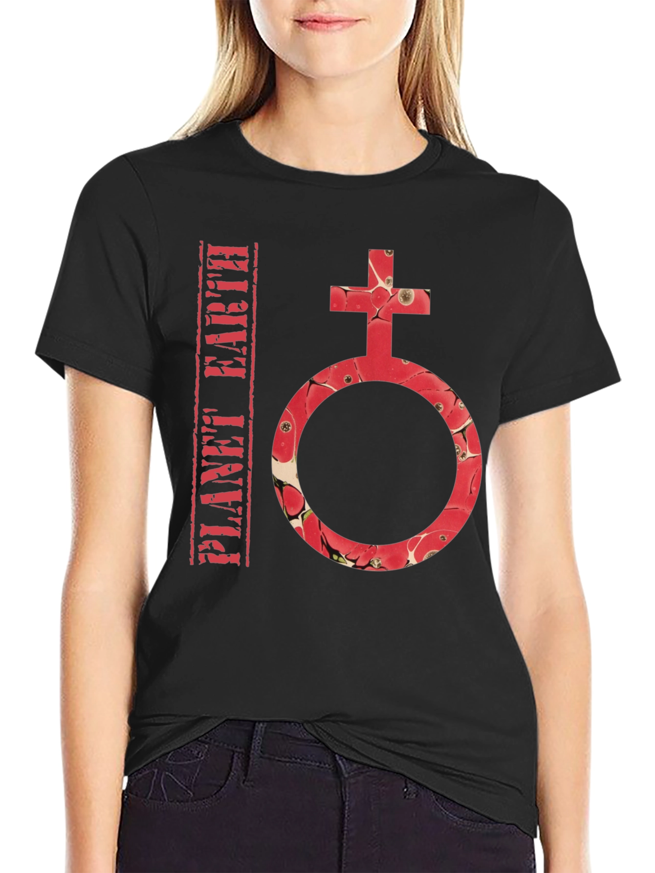 Planet Earth Symbol T-Shirt - Stylish Graphic Tee