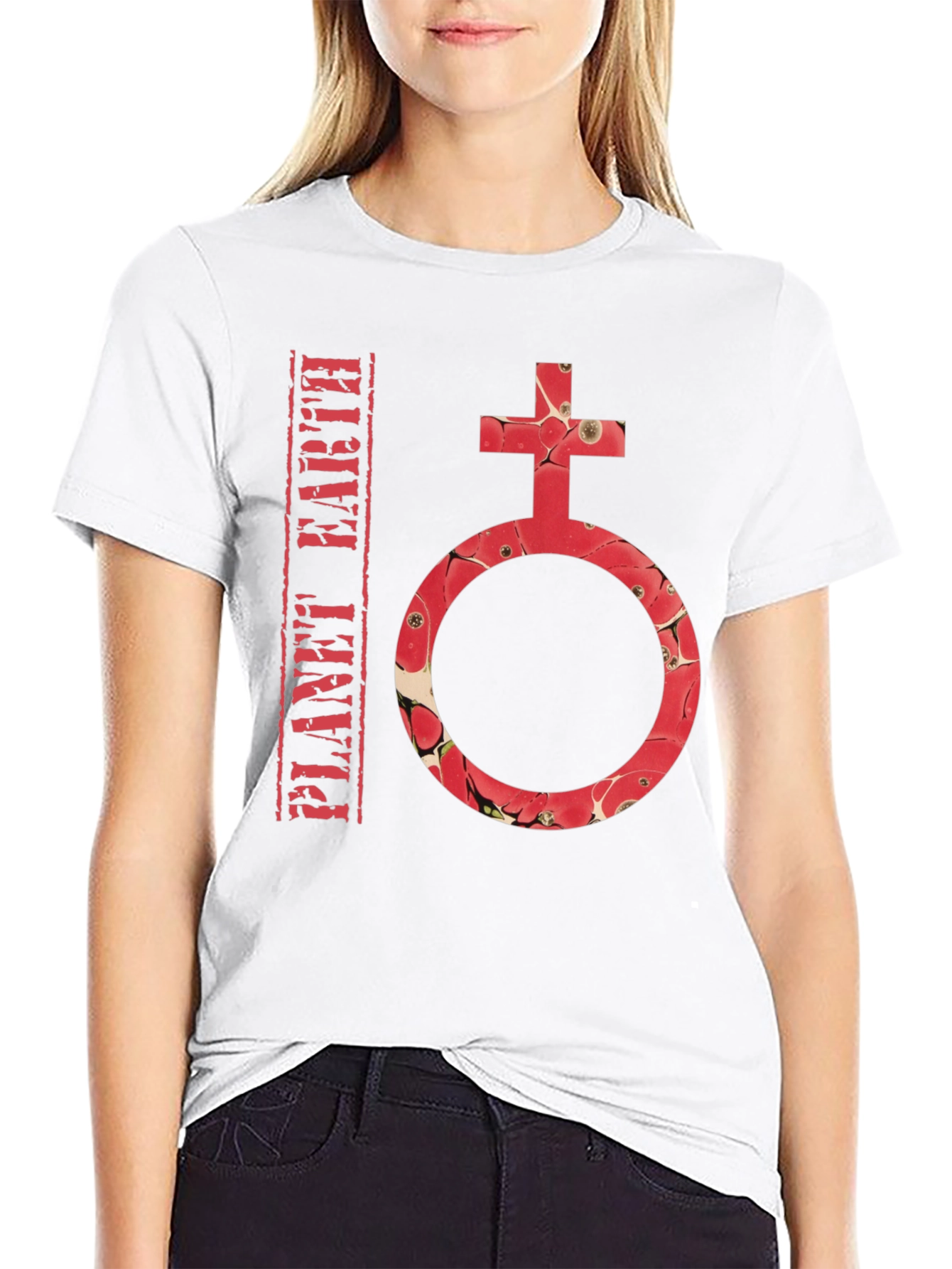 Planet Earth Symbol T-Shirt - Stylish Graphic Tee