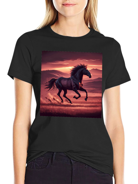 Black Horse Sunset Graphic Tee