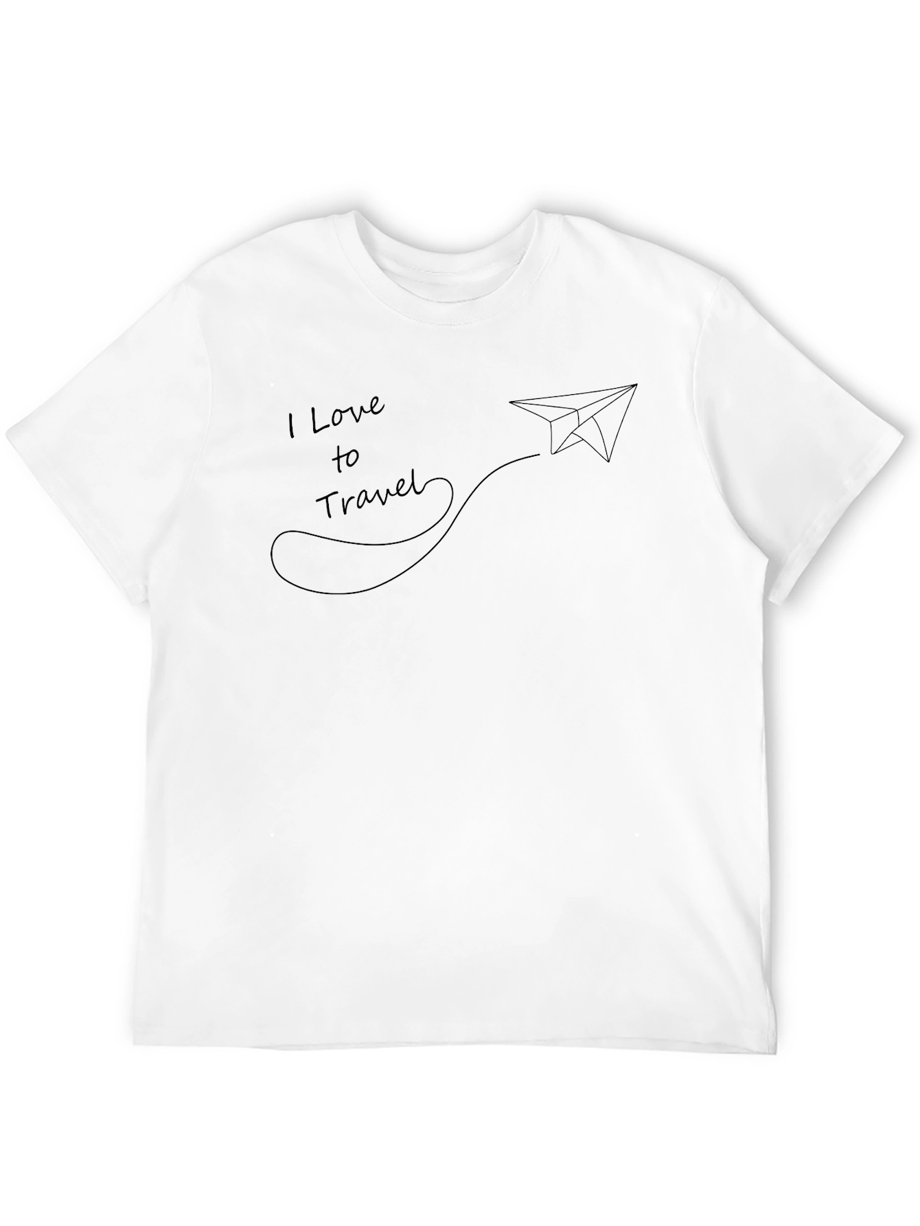 I Love to Travel T-Shirt - Paper Airplane Design