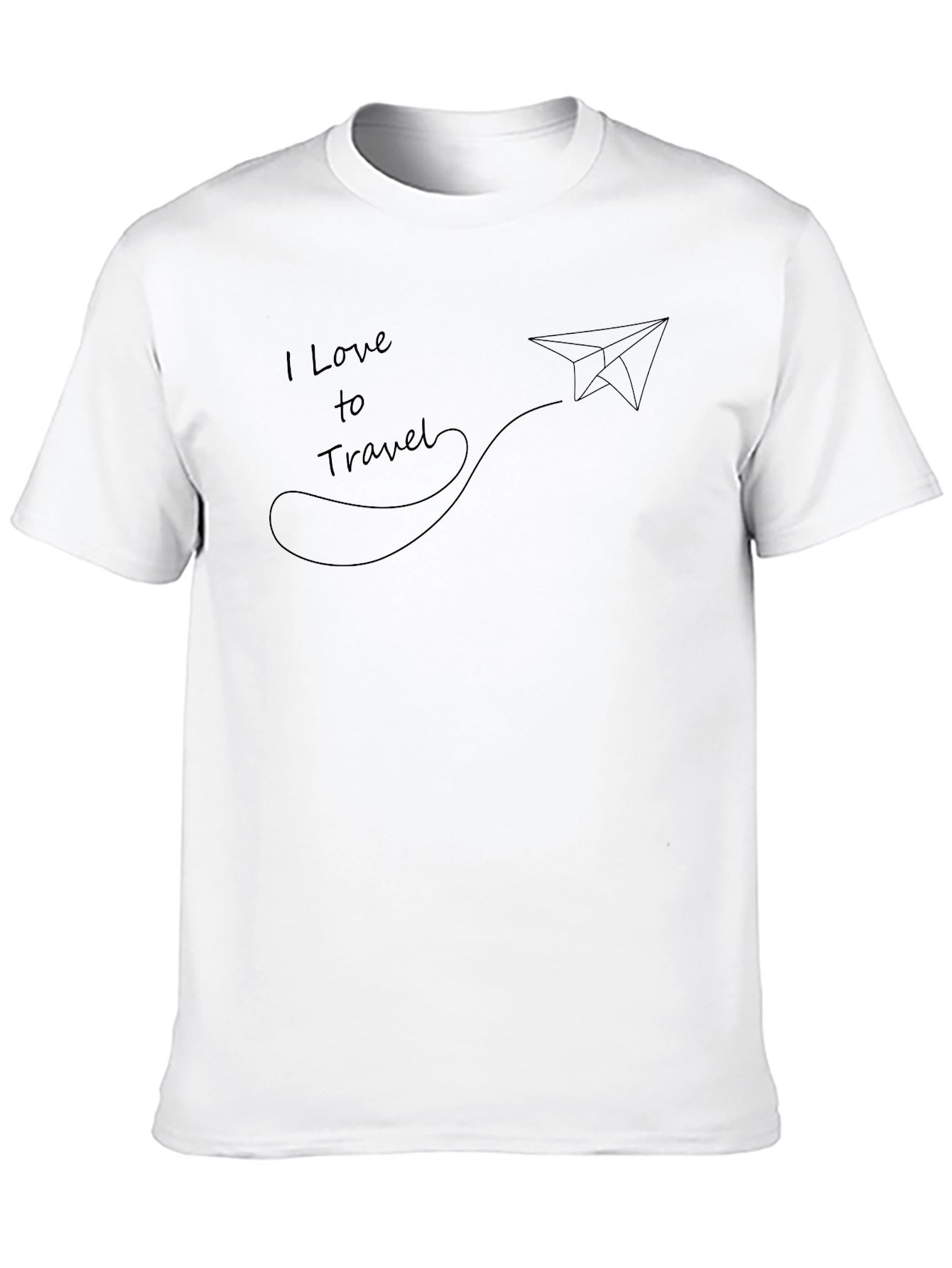 I Love to Travel T-Shirt - Paper Airplane Design
