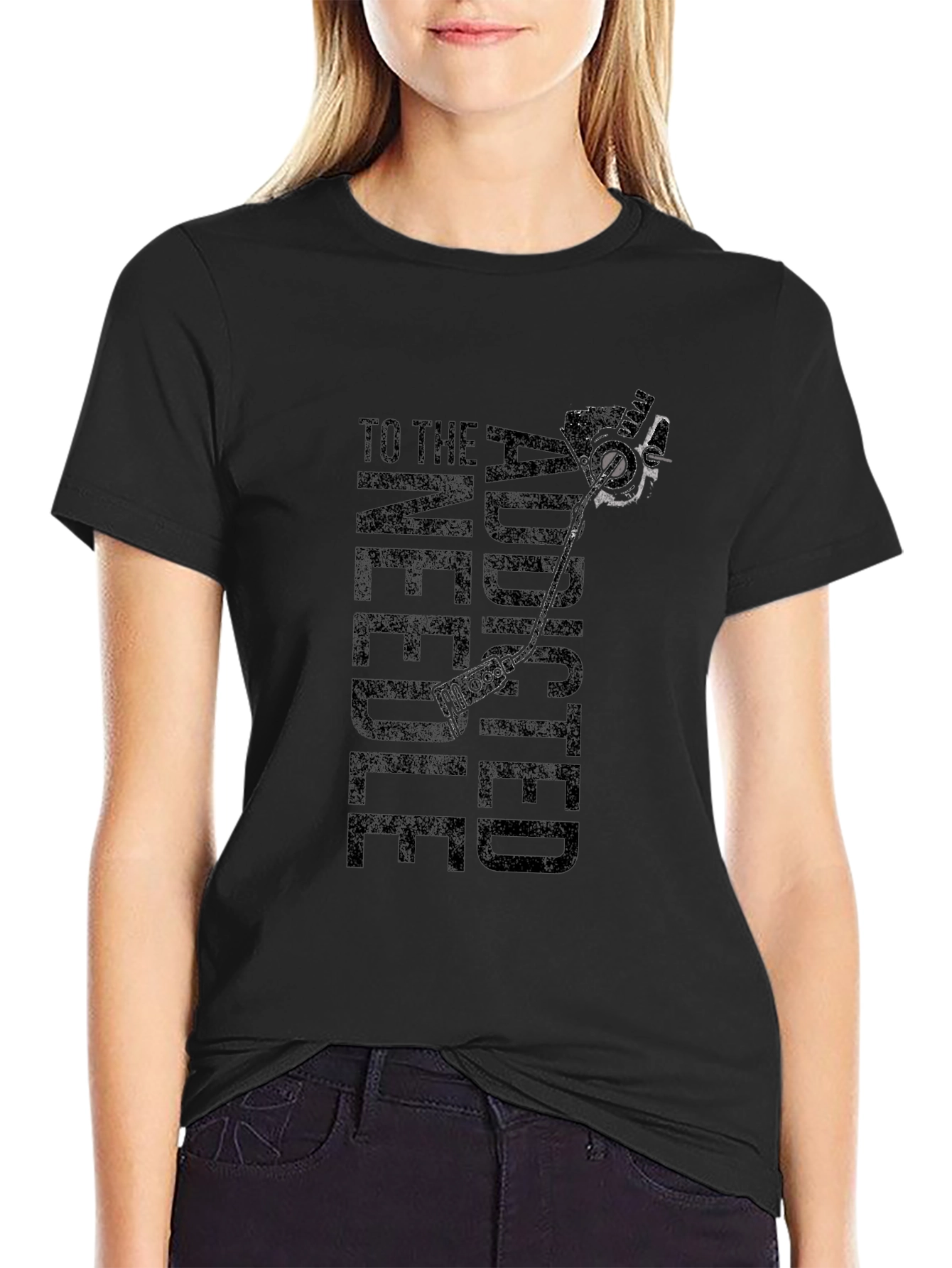 Addicted to the Needle Black Graphic T-Shirt