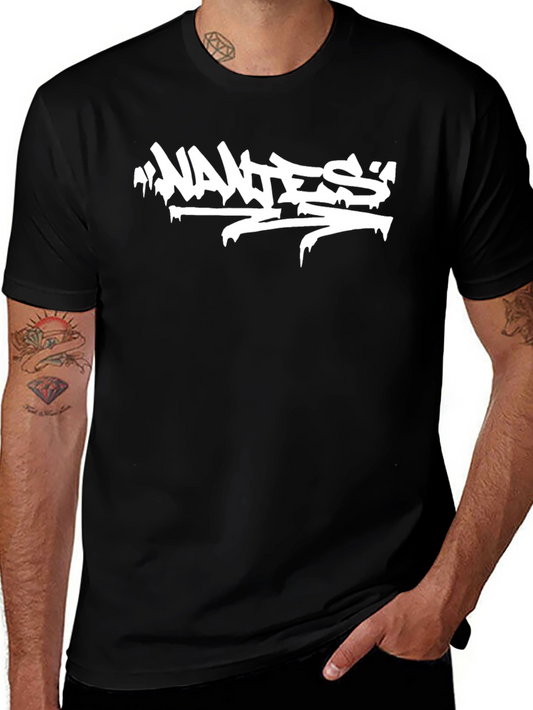 Cool Graphic Tee - Wanted Graffiti Style Print