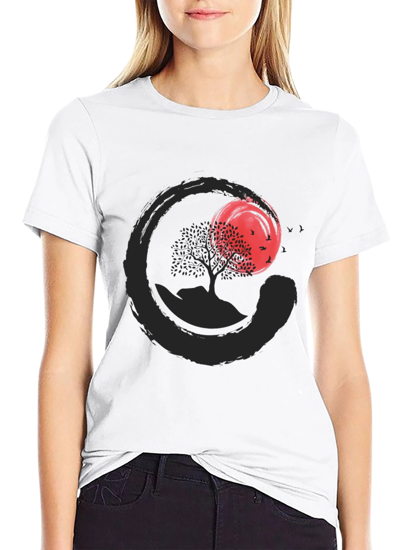 Zen Circle Tree T-Shirt - Stylish & Comfortable