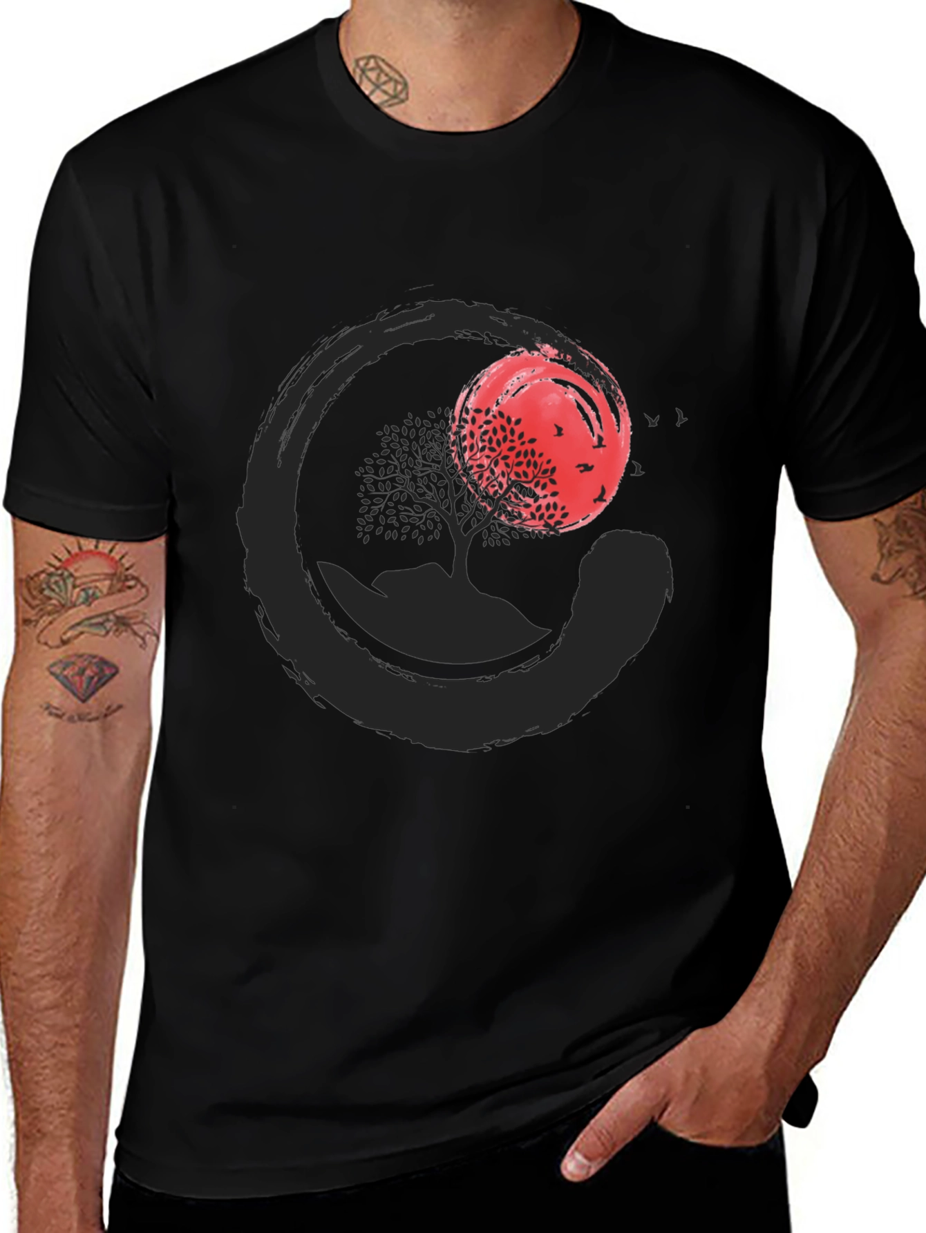 Zen Circle Tree T-Shirt - Stylish & Comfortable