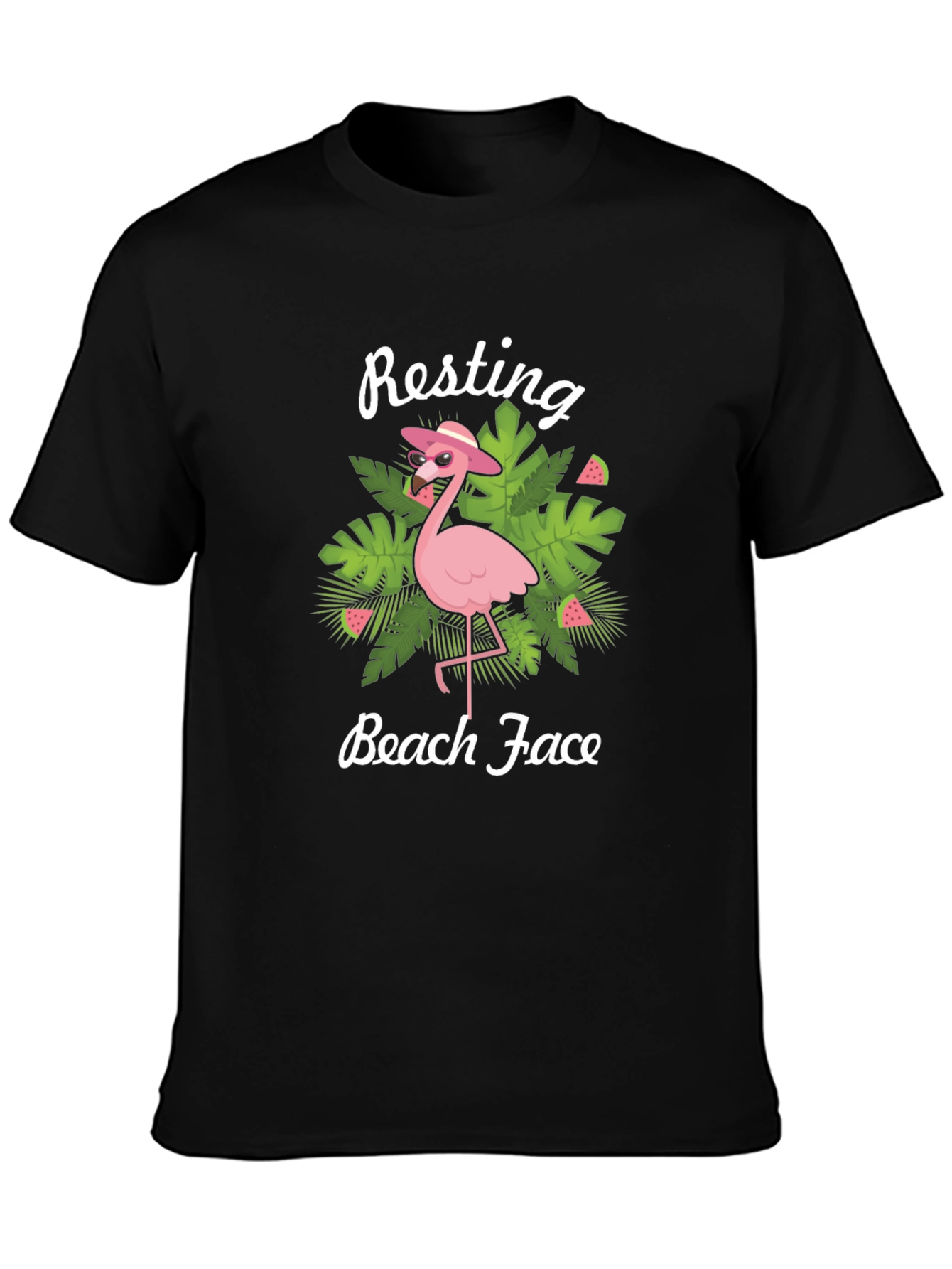Resting Beach Face Flamingo Graphic Tee