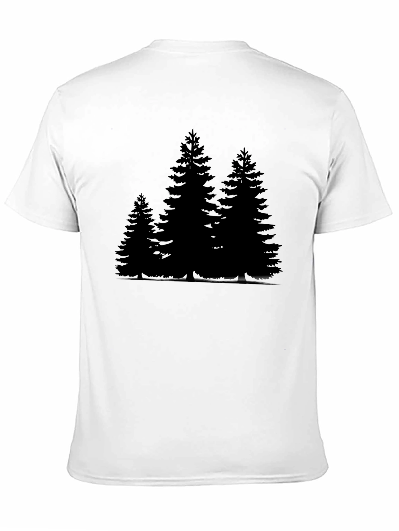 Mens Black T-Shirt with Forest Print