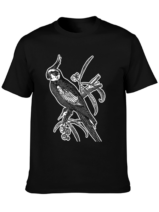 Cockatiel Graphic T-Shirt - Black Cotton Tee