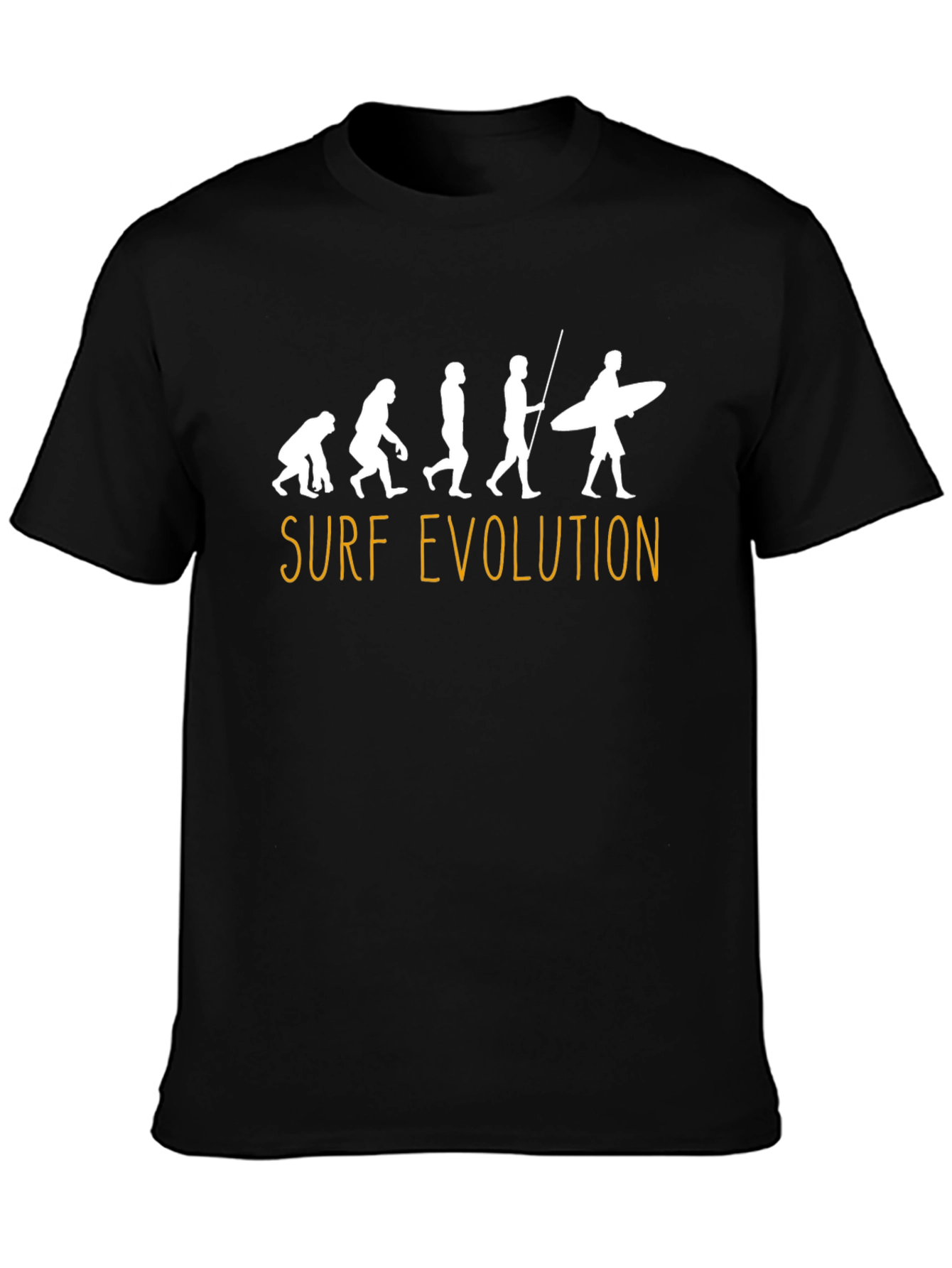 Surf Evolution T-Shirt - Black Fun Graphic Tee