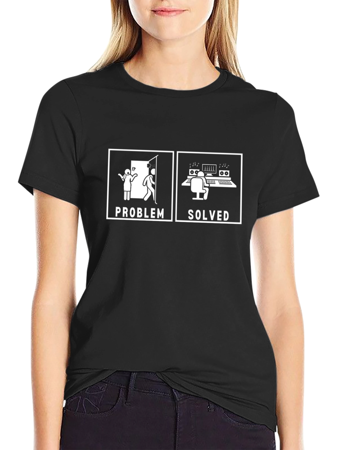 Problem Solved T-Shirt - Black Graphic Tee
