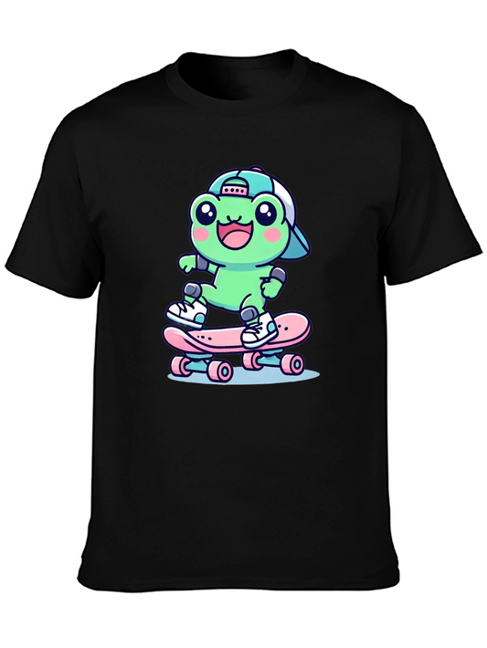 Cool Frog Skateboarder Graphic Tee