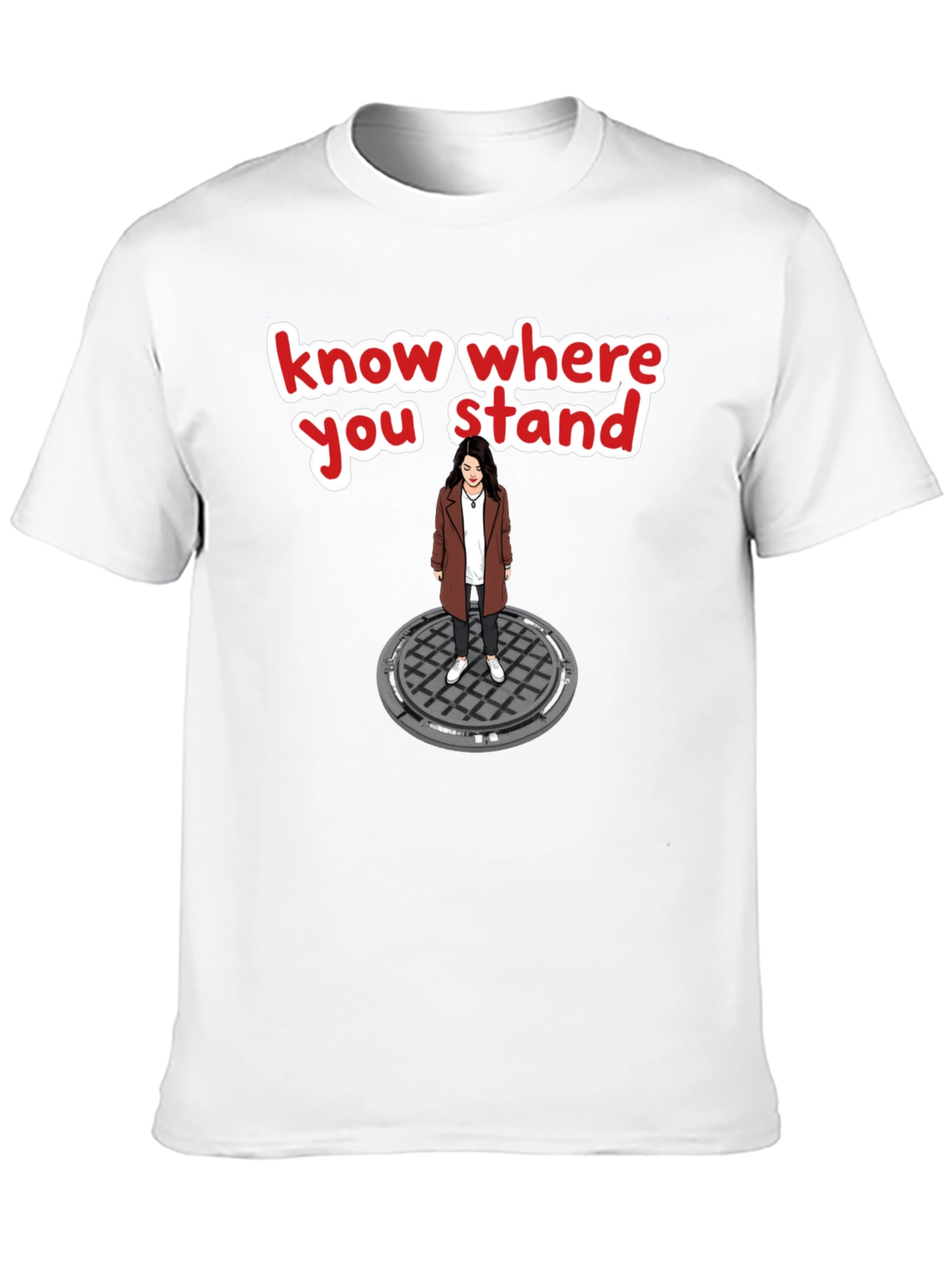 Know Where You Stand T-Shirt - Manhole Cover Design