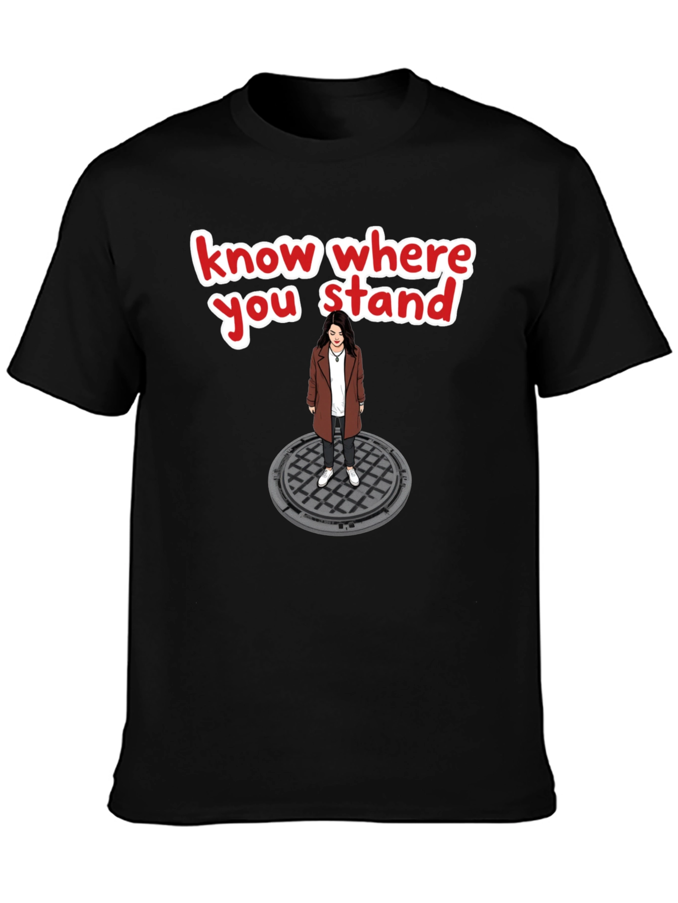 Know Where You Stand T-Shirt - Manhole Cover Design