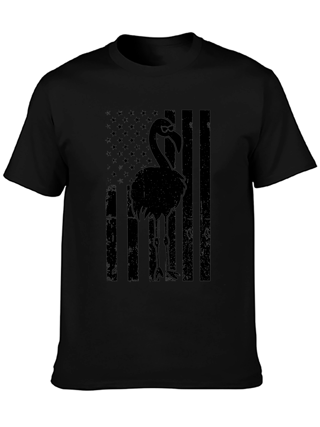 Flamingo American Flag Graphic Tee
