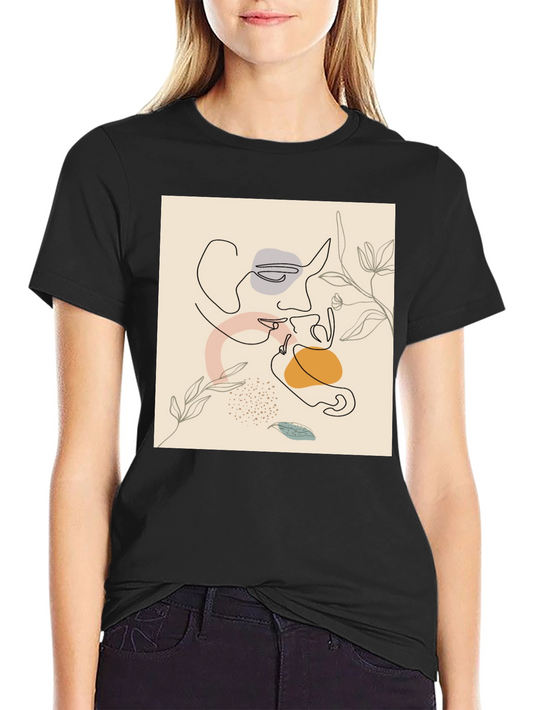 Abstract Line Art Graphic Tee - Modern Minimalist Design