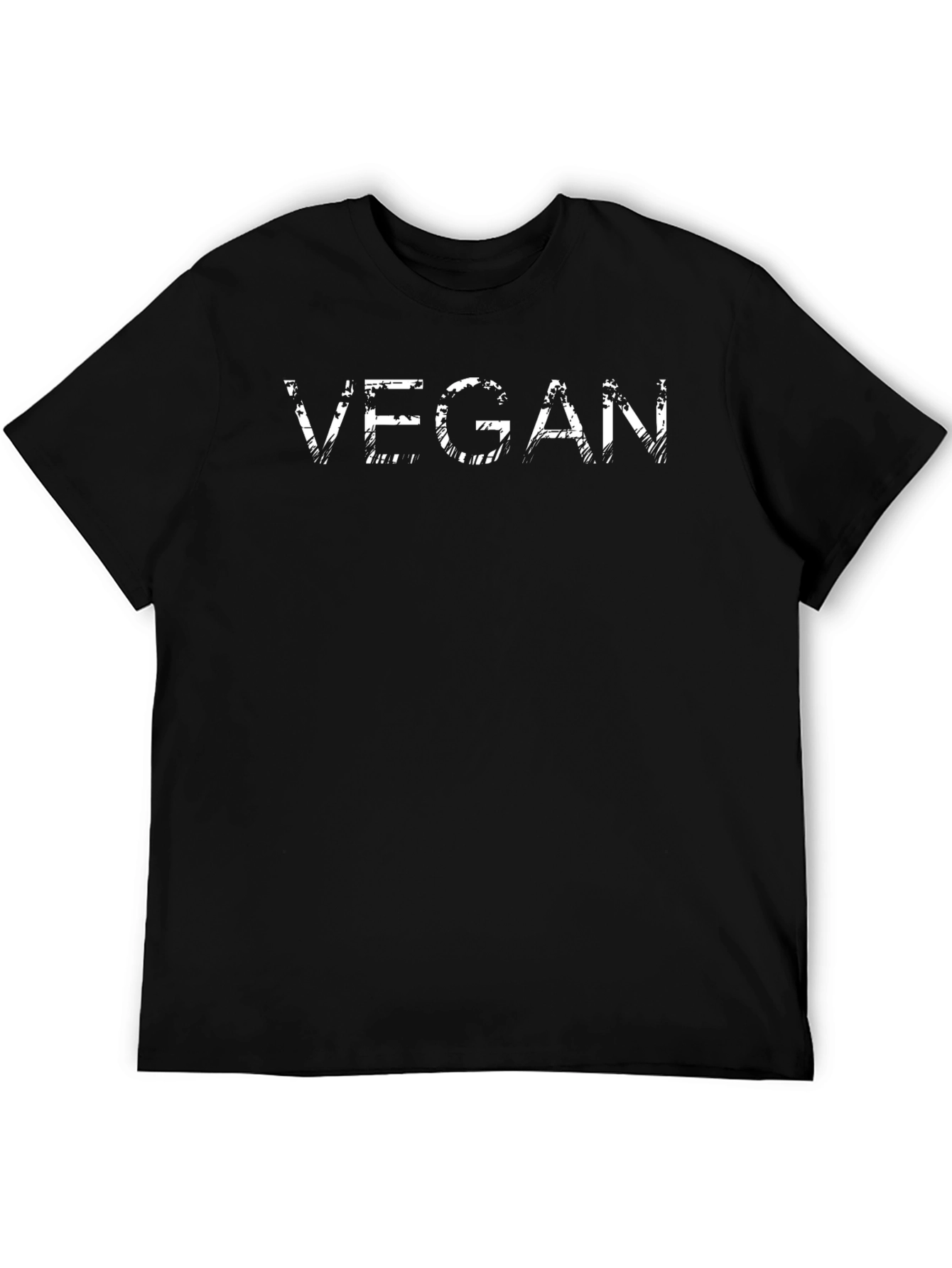 Vegan Graphic Tee - Distressed Print Black T-Shirt
