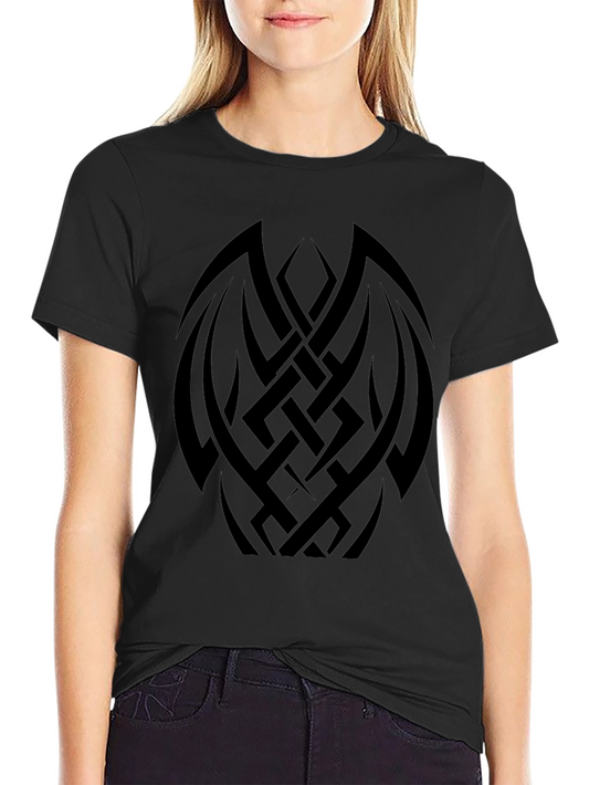 Black Tribal Tattoo Graphic Print Tee