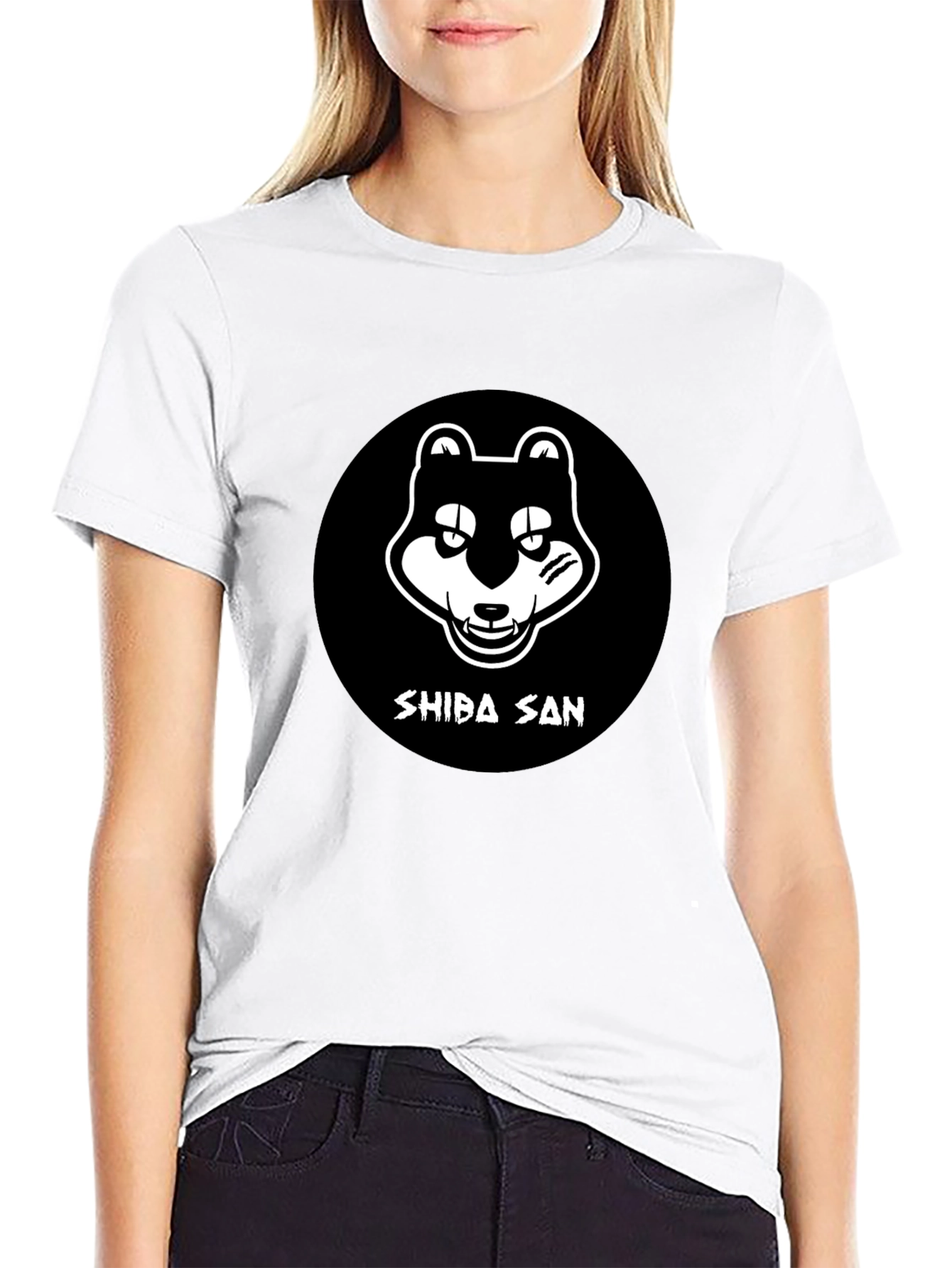 Shiba San Graphic Tee - Black Cotton T-Shirt