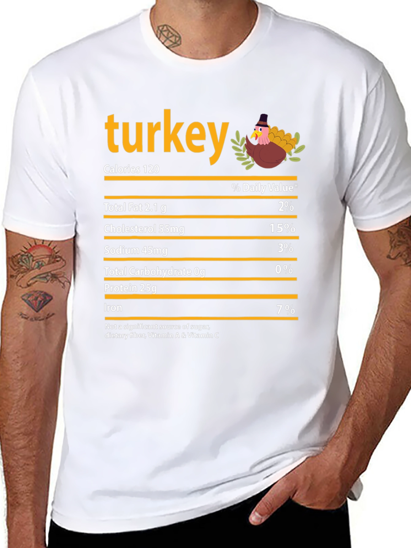 Turkey Nutrition Facts Graphic T-Shirt