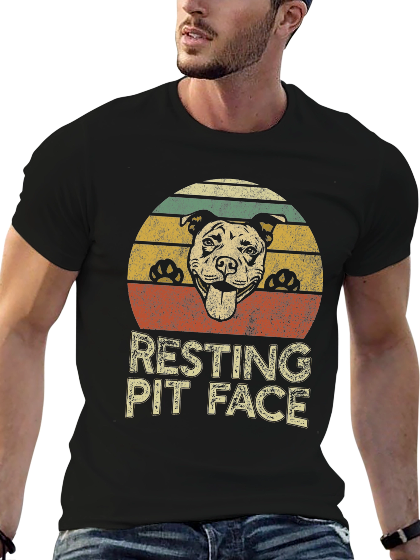 Resting Pit Face Dog Lover T-Shirt