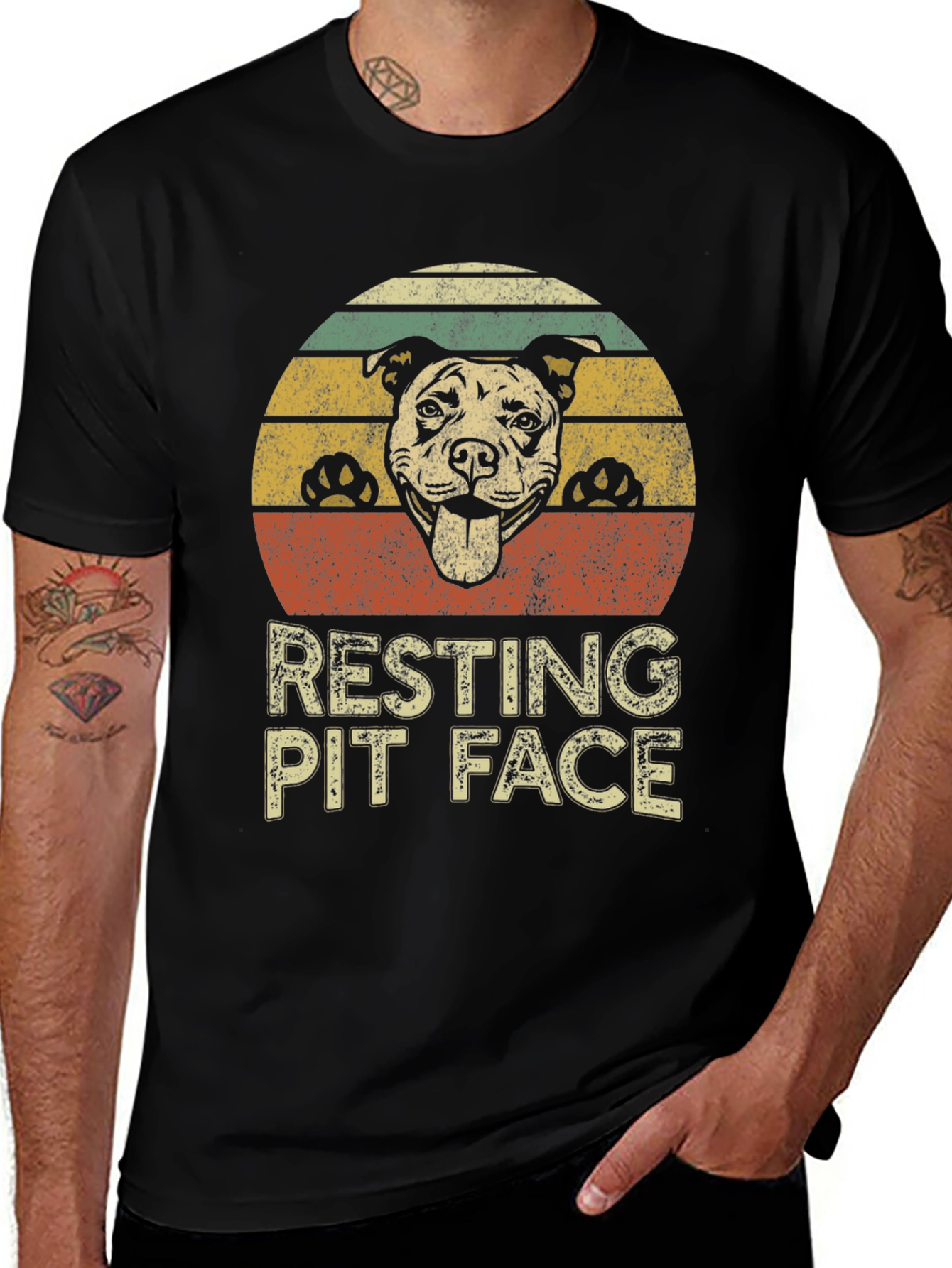 Resting Pit Face Dog Lover T-Shirt
