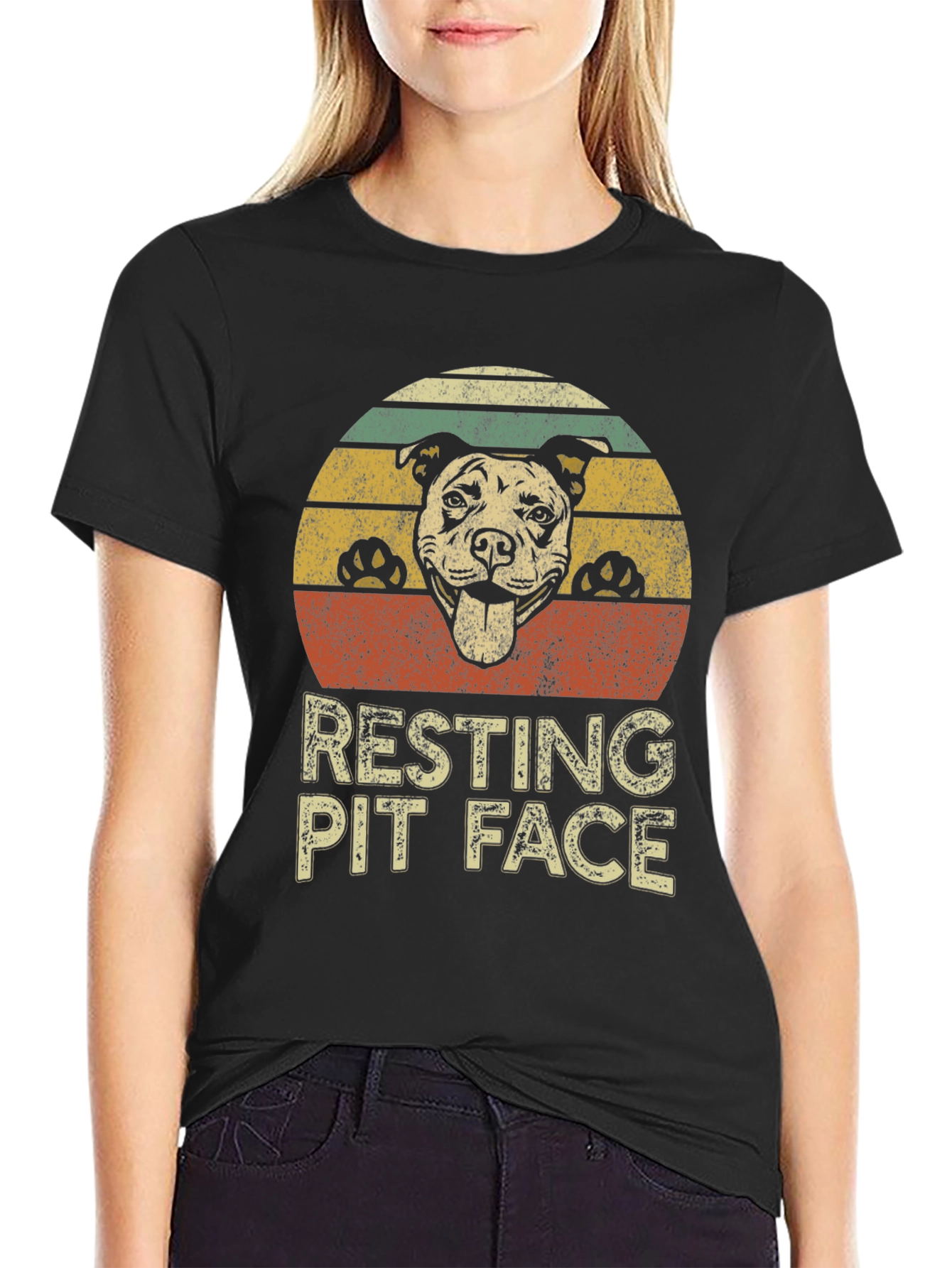 Resting Pit Face Dog Lover T-Shirt