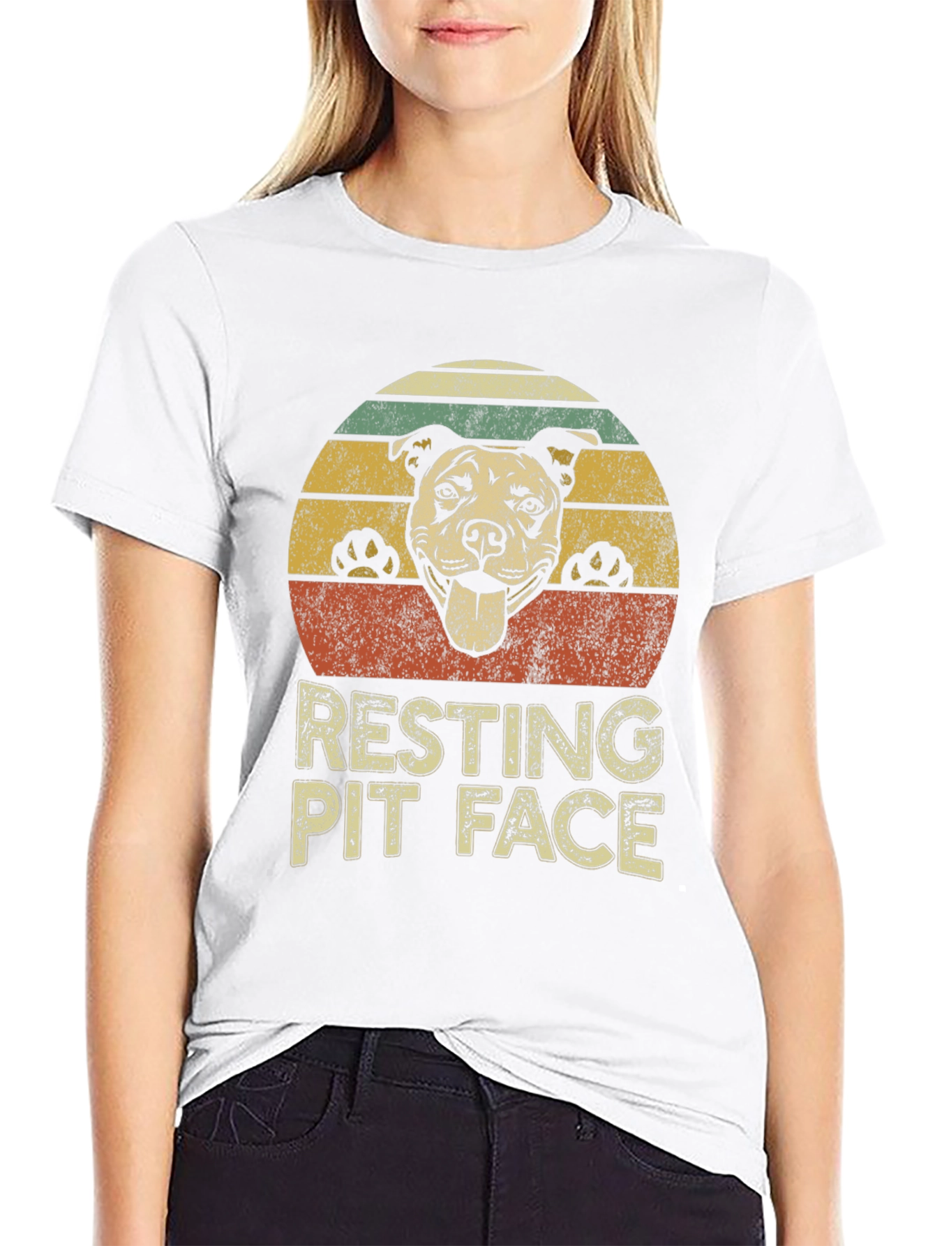 Resting Pit Face Dog Lover T-Shirt