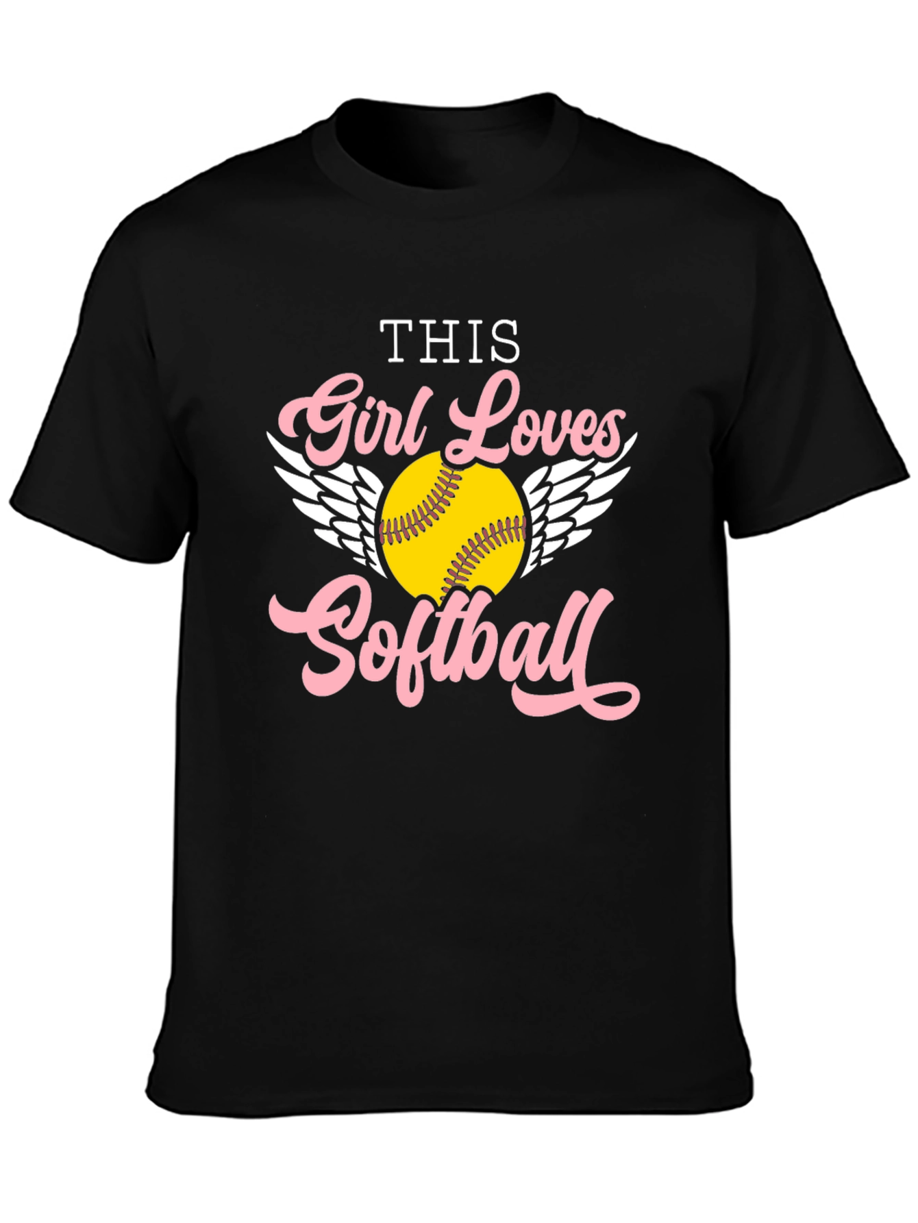 Girl Loves Softball Graphic Tee