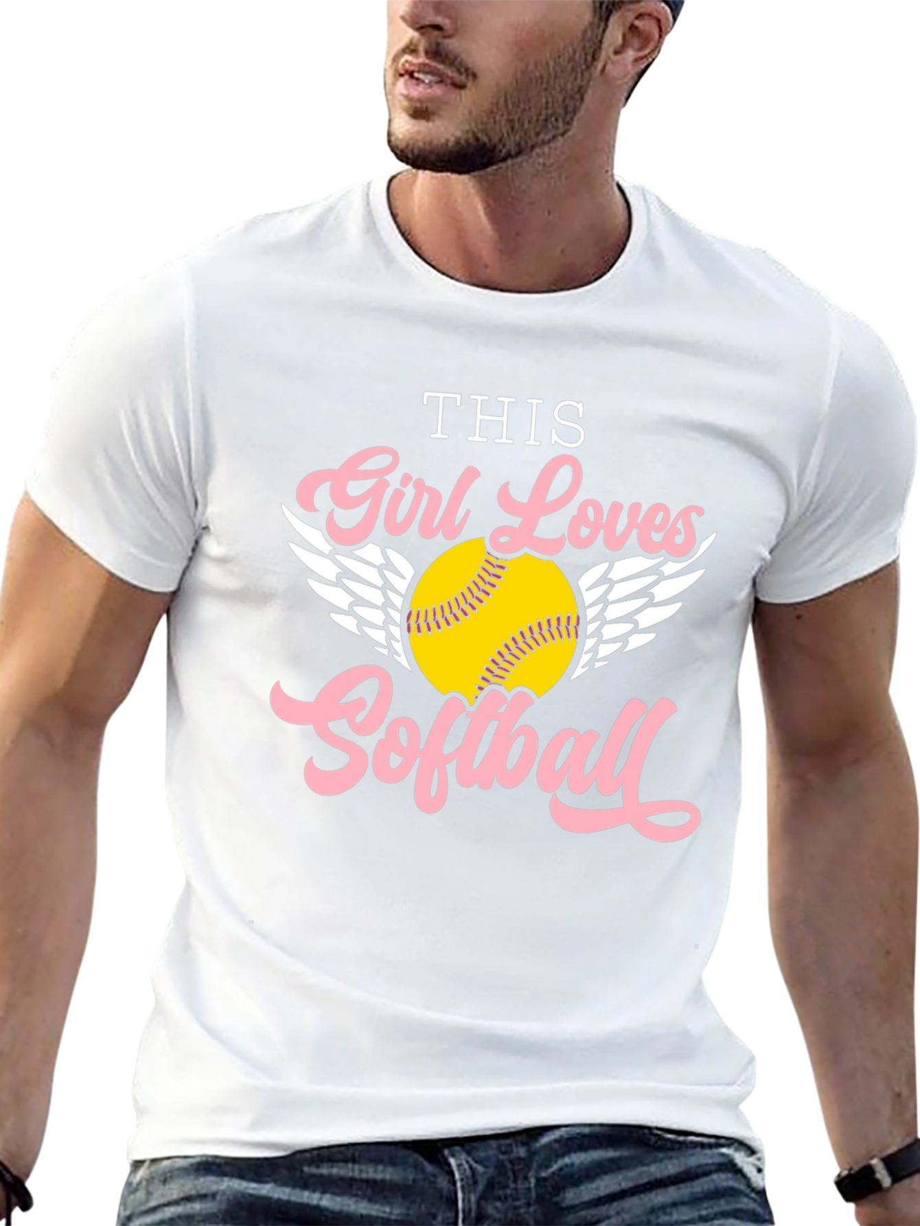 Girl Loves Softball Graphic Tee