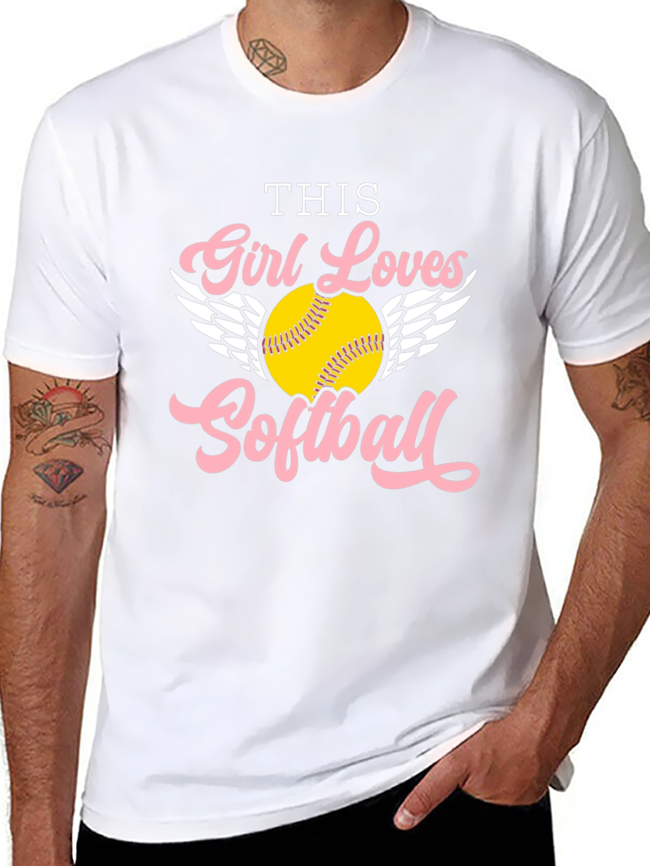 Girl Loves Softball Graphic Tee