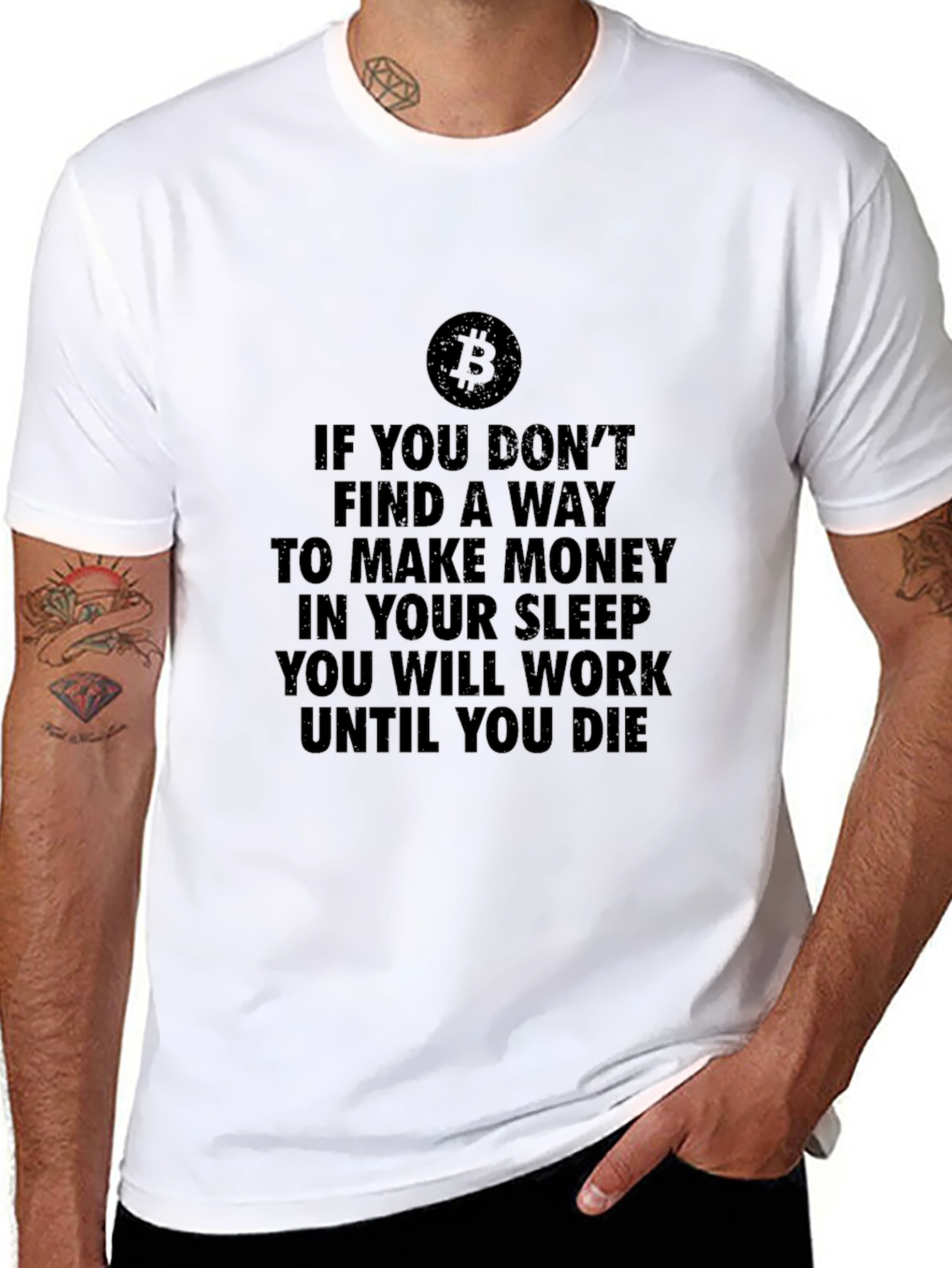 Bitcoin Motivation T-Shirt - Make Money While You Sleep!