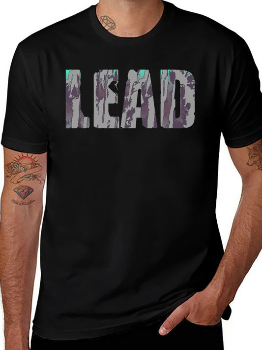 LEAD Graphic Print Black T-Shirt